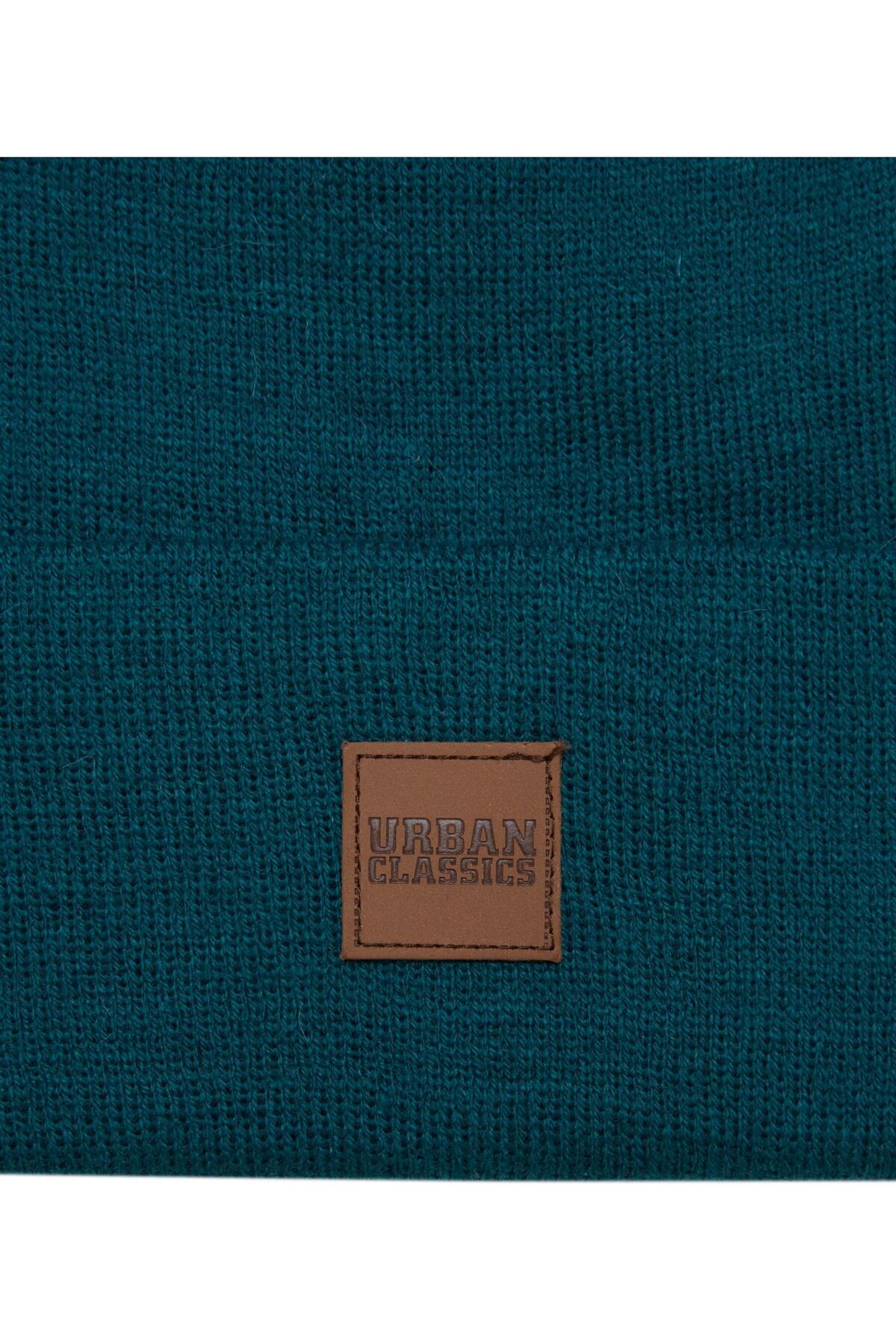 Urban Classics-Unisex Synthetic Leatherpatch Long Beanie 3