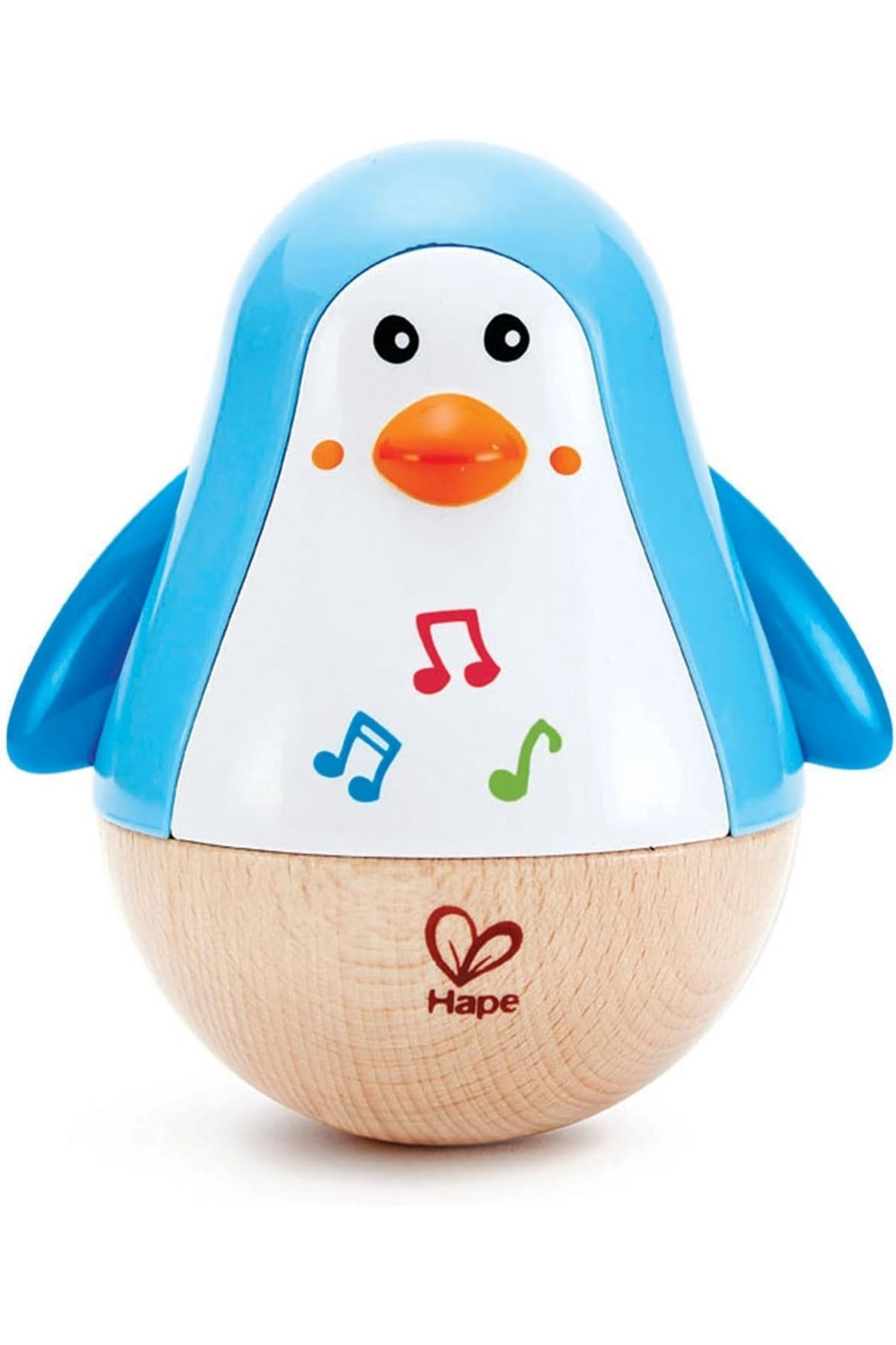 Hape Ahşap Sallanan Penguen Zil Sesli Motor Becerileri Oyuncağı 6 Ay ve Üzeri Mavi