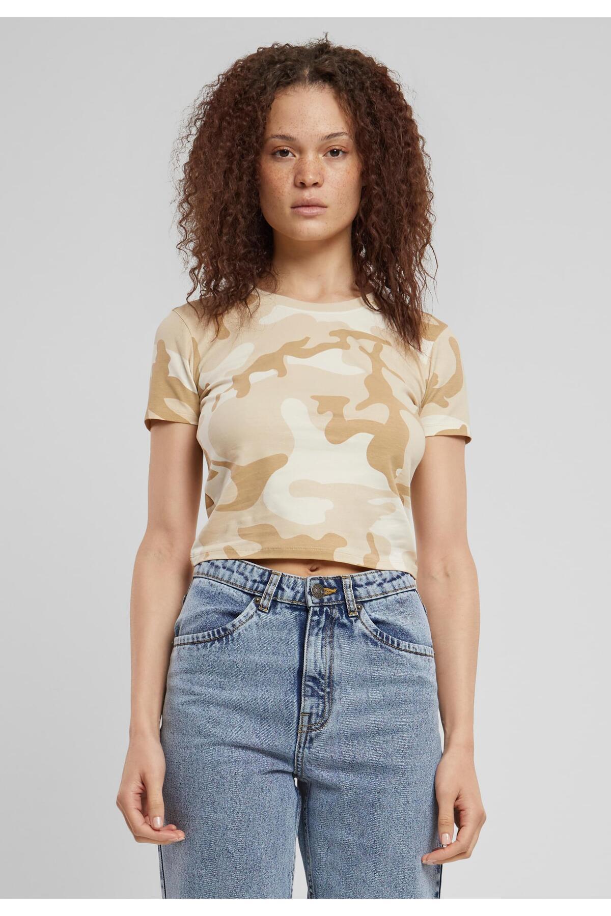 Urban Classics-Damen Ladies Cropped Camo Tee 5
