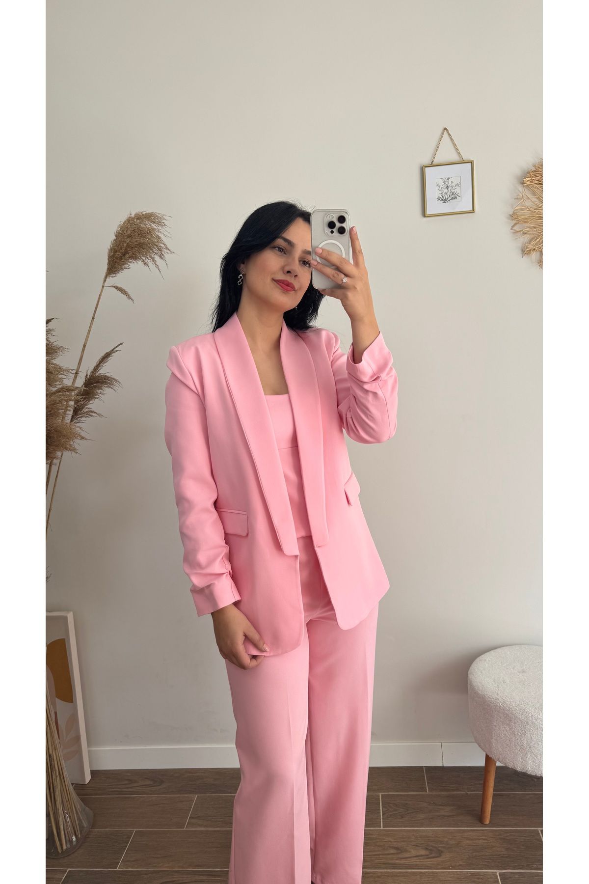 DUSOHOME Kolu Büzgülü Blazer Ceket
