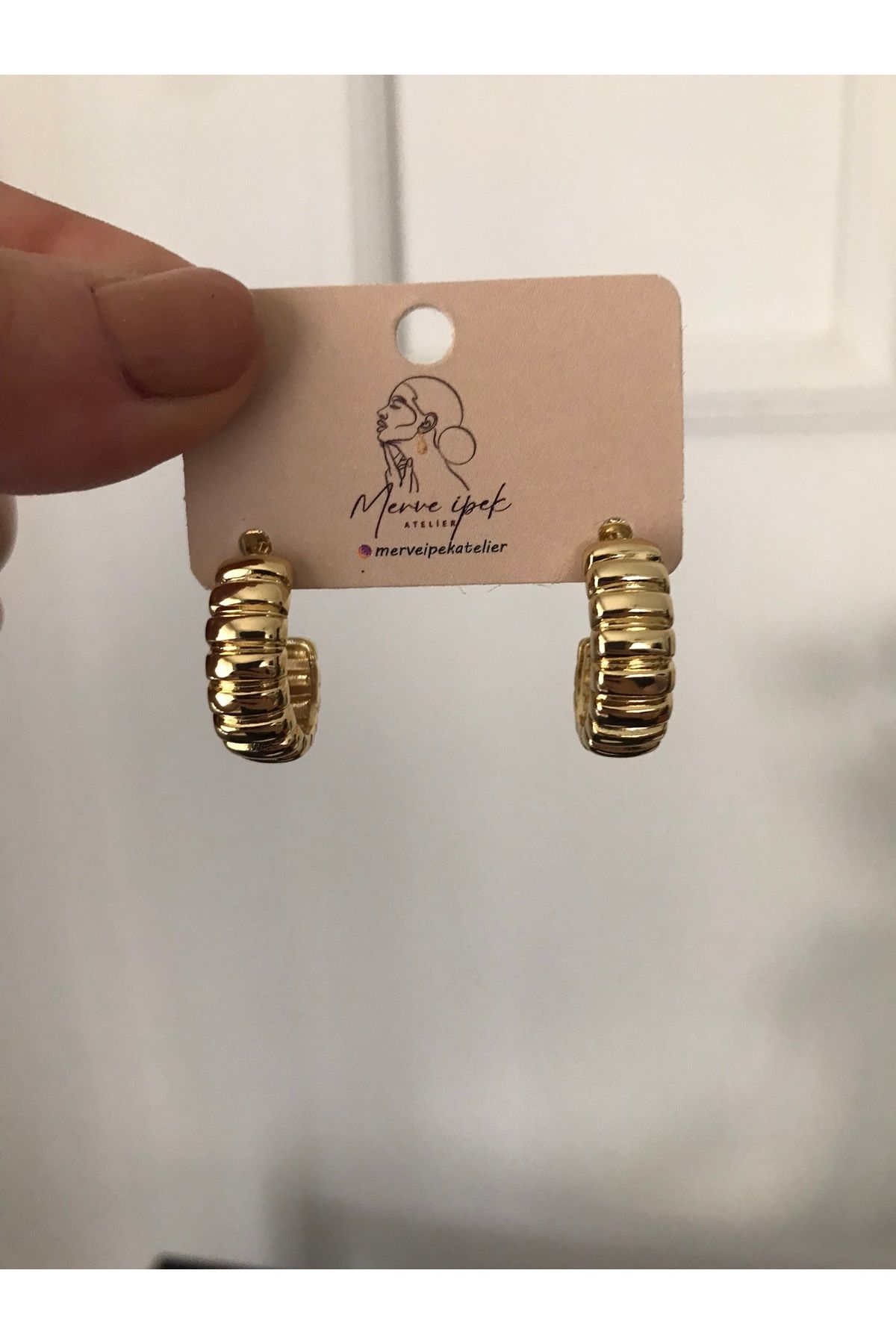 shop PASLANMAZ ÇELİK BOHEM TARZ C MODEL GOLD KARARMAZ KÜPE