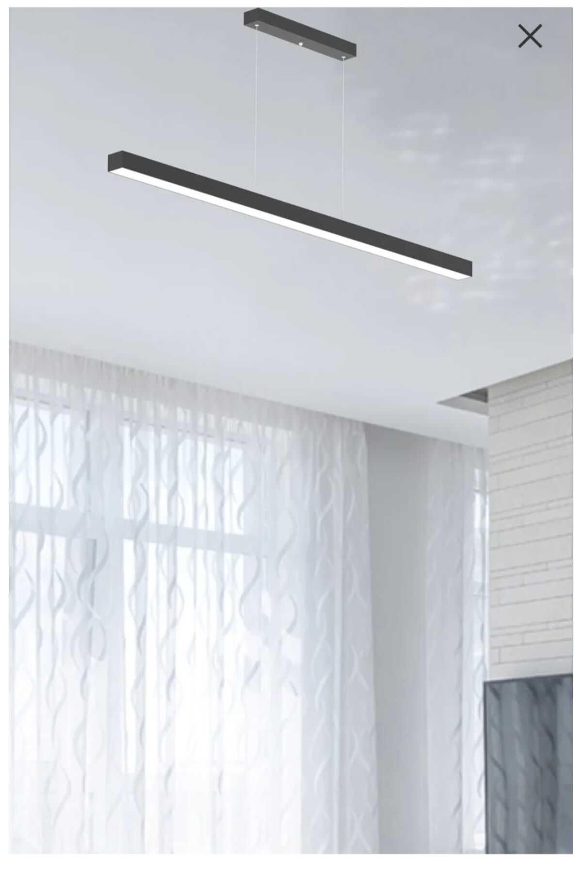 VELANDIA Lineer ( Siyah Kasa, Doğal Beyaz Işık ) Salon, Mutfak, Masaüstü, Sarkıt Modern Led Avize
