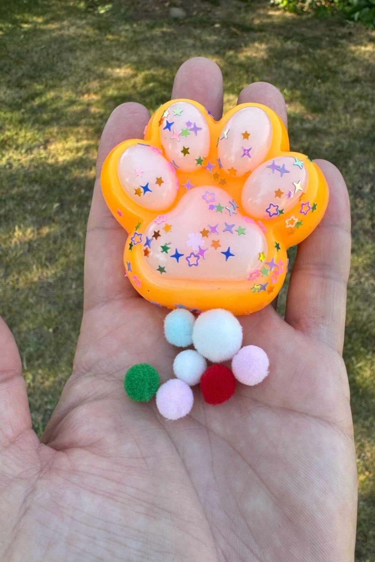 Hyd Kedi Patisi-taba Sukuşi - Squishy Pati- Tüylü Pati - Stres Oyuncak Turuncu