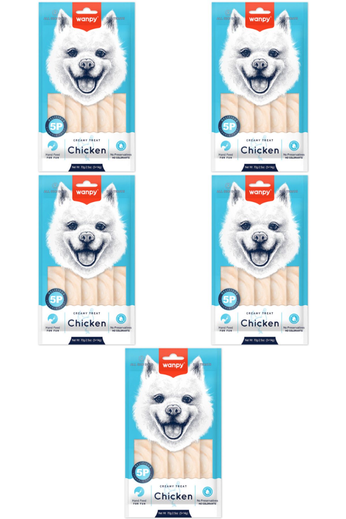 Wanpy Tavuklu Sıvı Ödül Maması 5x14gr - 5 Paket