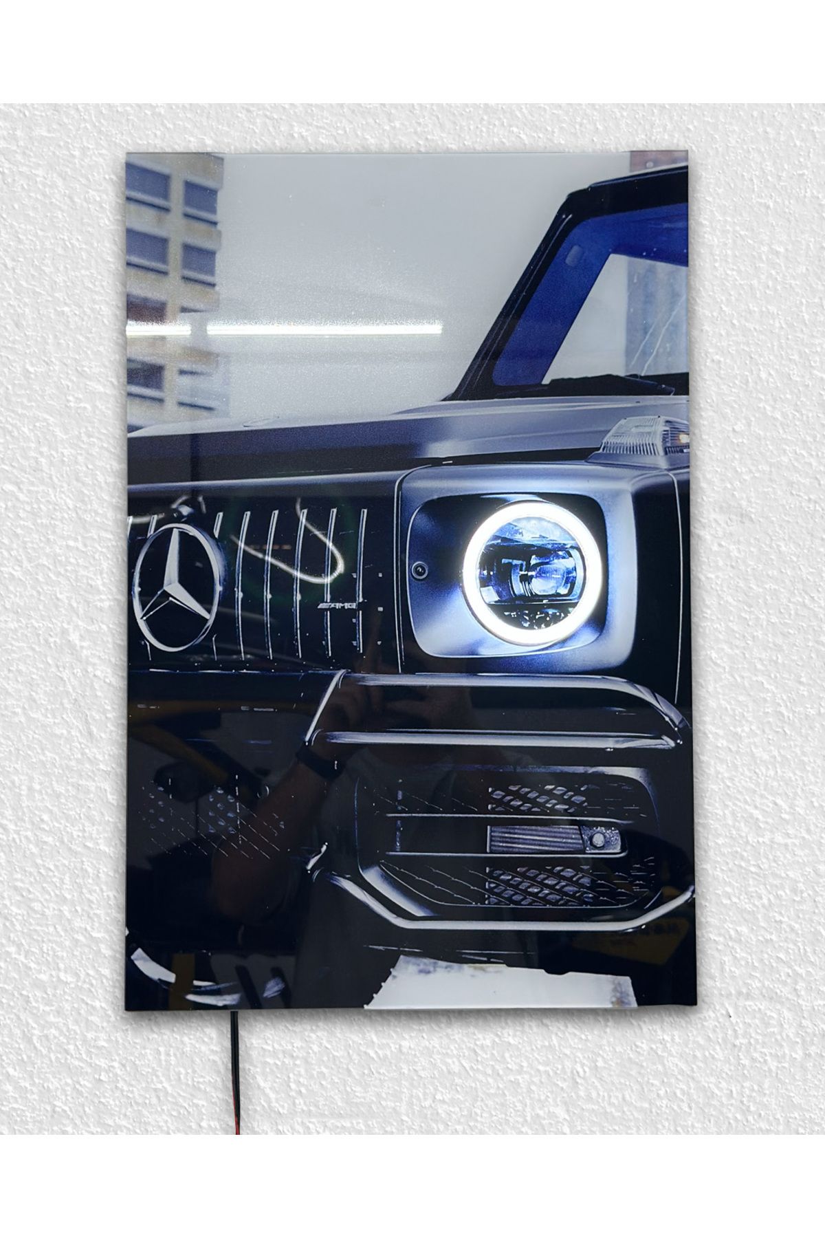 MERCEDES PLEXON Mercedes G-Wagon LED Pleksi Tablo – Beyaz Far Işığı + RF Kumanda