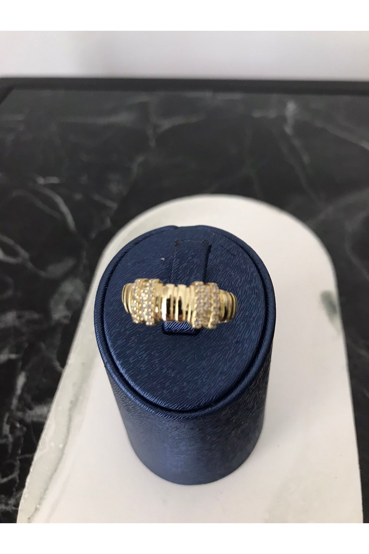 shop PASLANMAZ ÇELİK GOLD TAŞLI AYARLANABİLİR KARARMAZ YÜZÜK