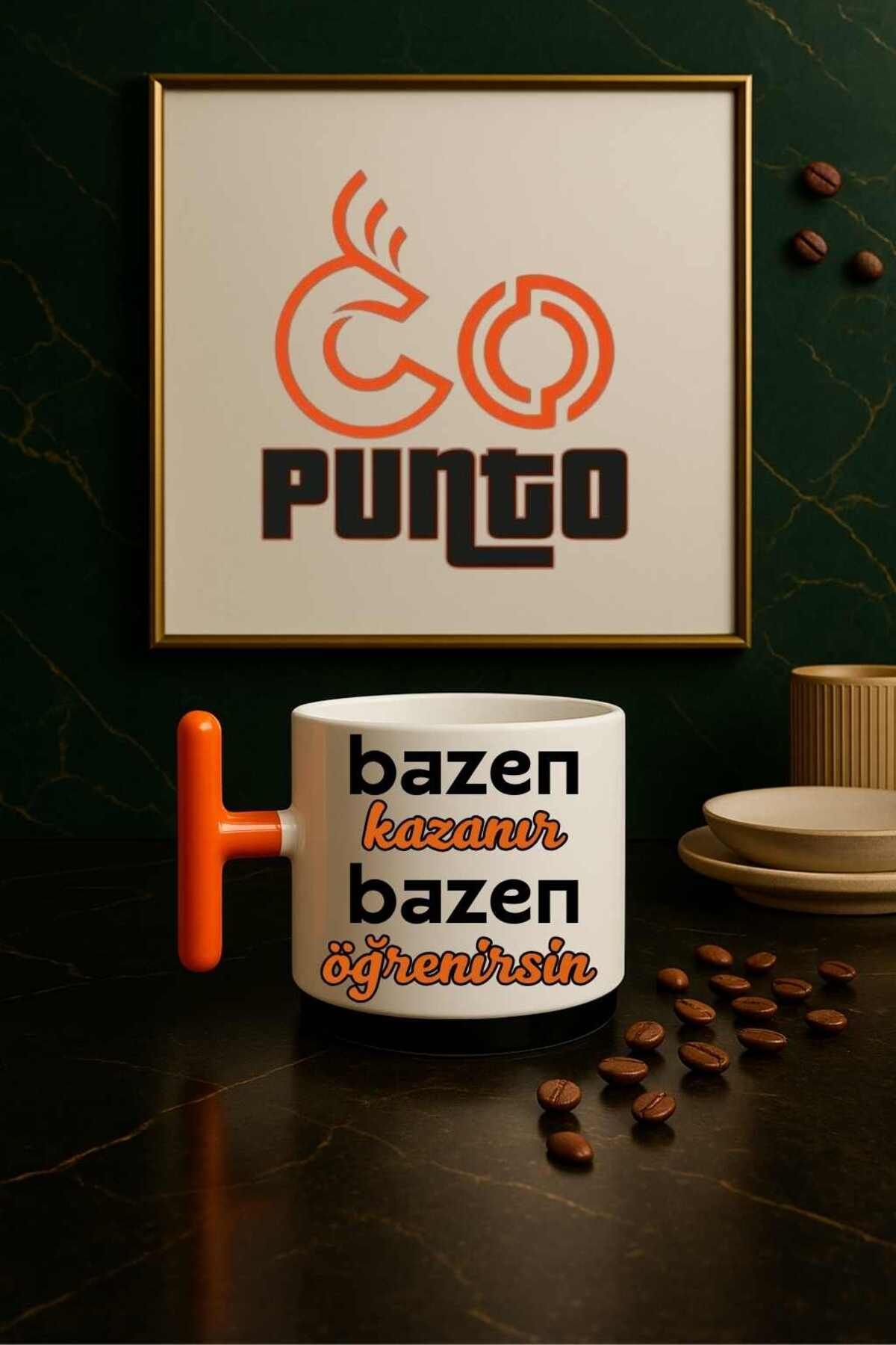 copunto Motivasyon Sözlü 150 ml T Kupa | "Bazen Kazanır Bazen Öğrenirsin" Yazılı Hediye Kupa