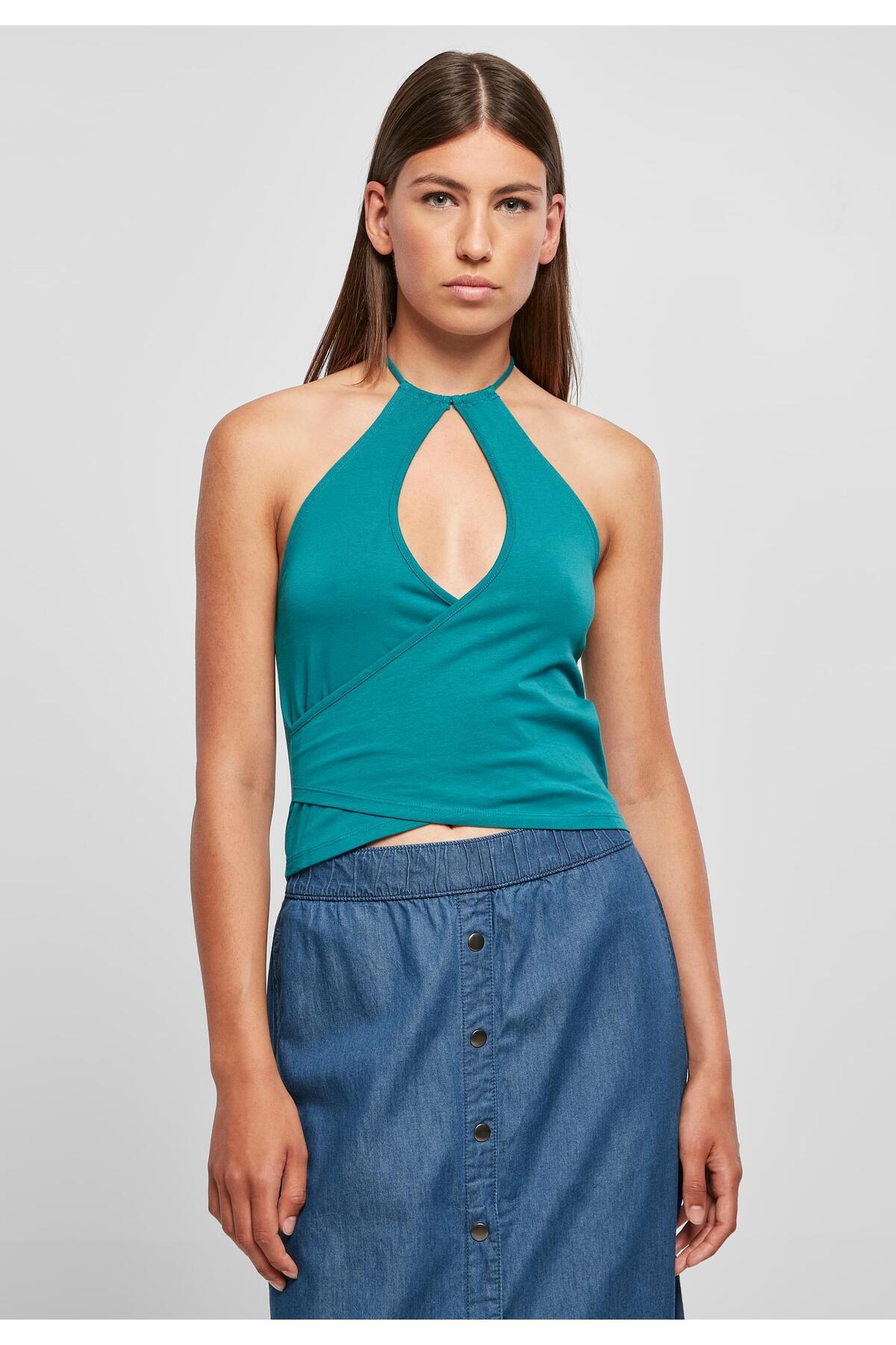 Urban Classics-Damen Ladies Short Wraped Neckholder Top 4