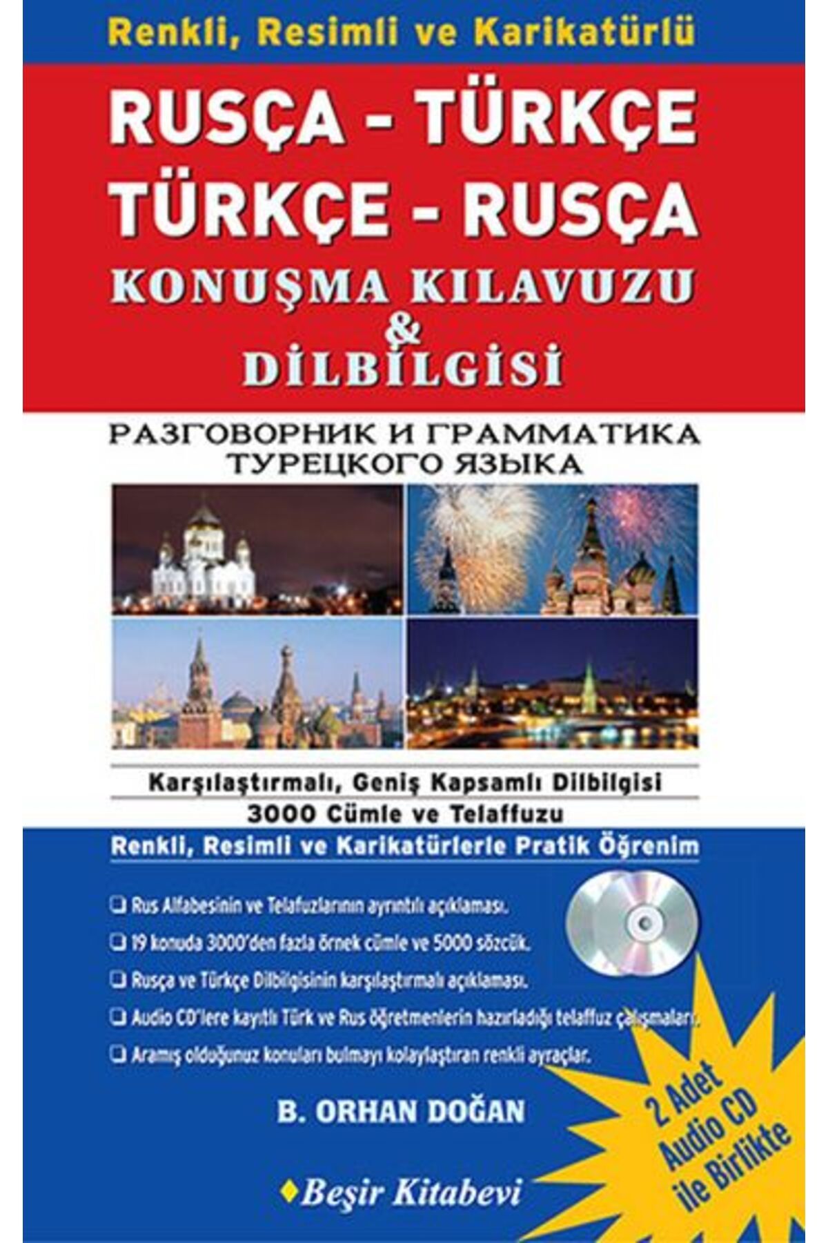 Beşir Kitabevi Rusça Türkçe Türkçe Rusça Konuşma Kılavuzu Dilbilgisi 1 Kitap 2 CD