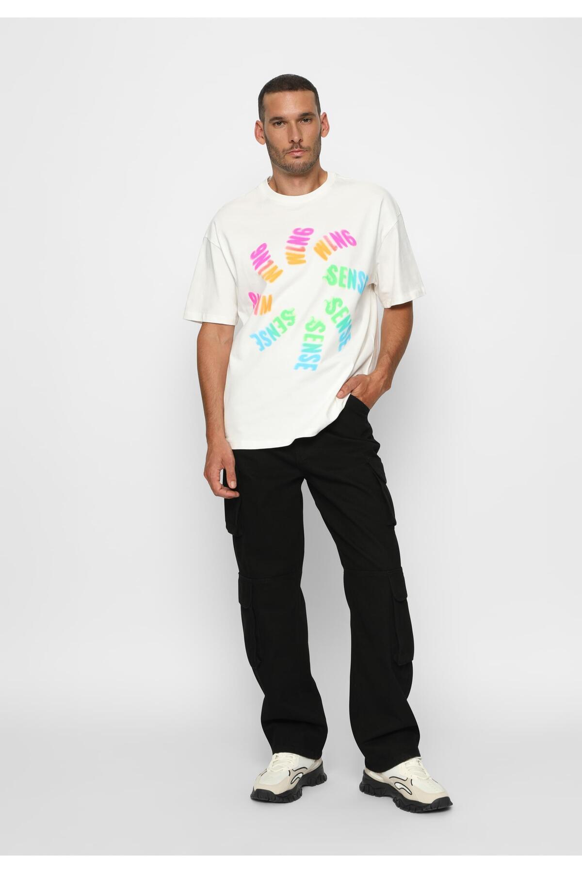 9N1M SENSE-Herren Rainbow Logo T-Shirt 5