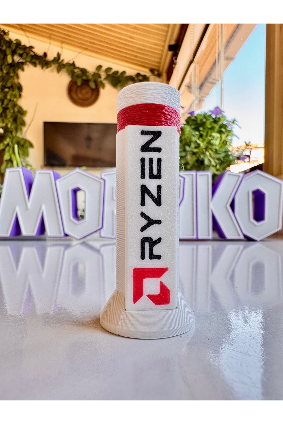 Morpiko Ryzen Tasarım Yükseklik Ayarlı Ekran Kartı Destek Aparatı,ekran Kartı Tutucu Ryzen Beyaz