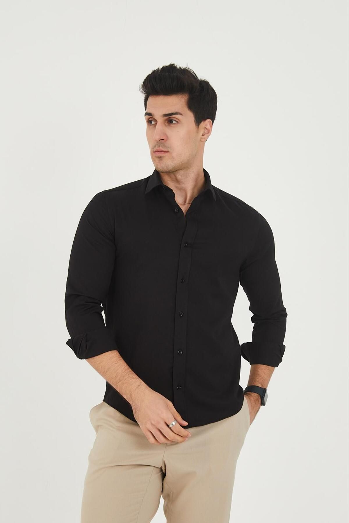 jack carisma Likralı Pamuklu Ferah Slim fit Erkek Gömlek