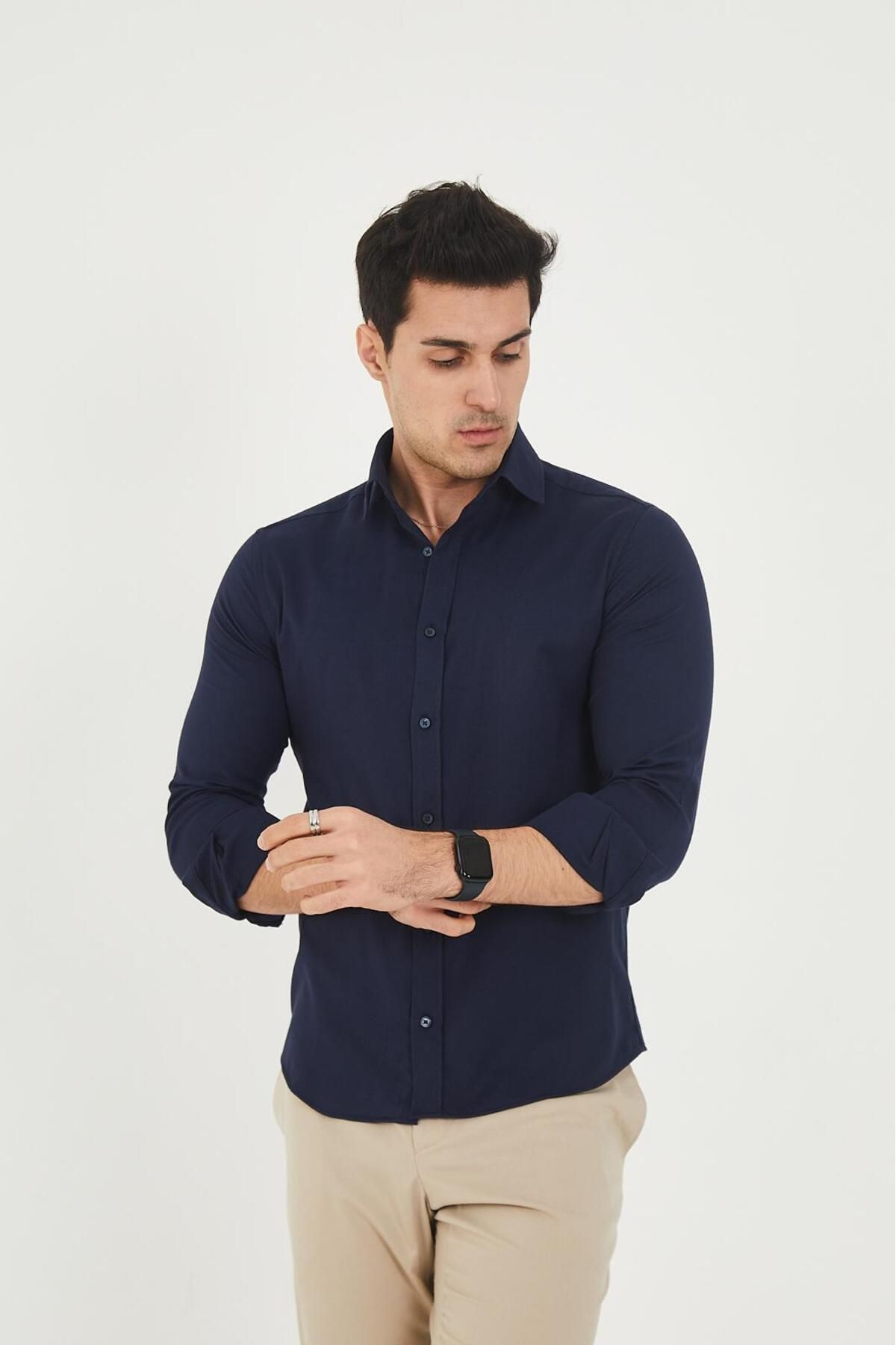 jack carisma Likralı Pamuklu Ferah Slim fit Erkek Gömlek