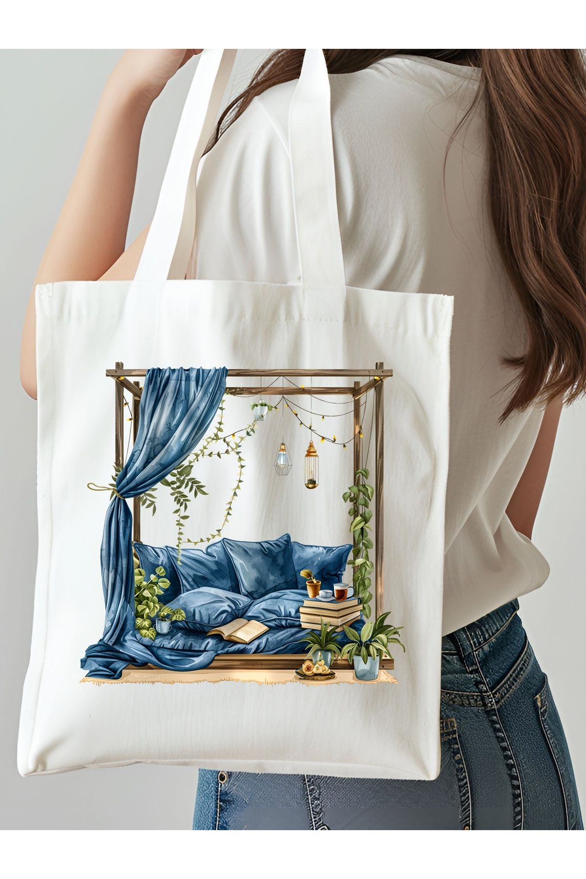 NKTCOLLECTİON Omuz Çantası, Plaj Çantası, Tote bag, Kadın Çanta, Bez Çanta, Çanta