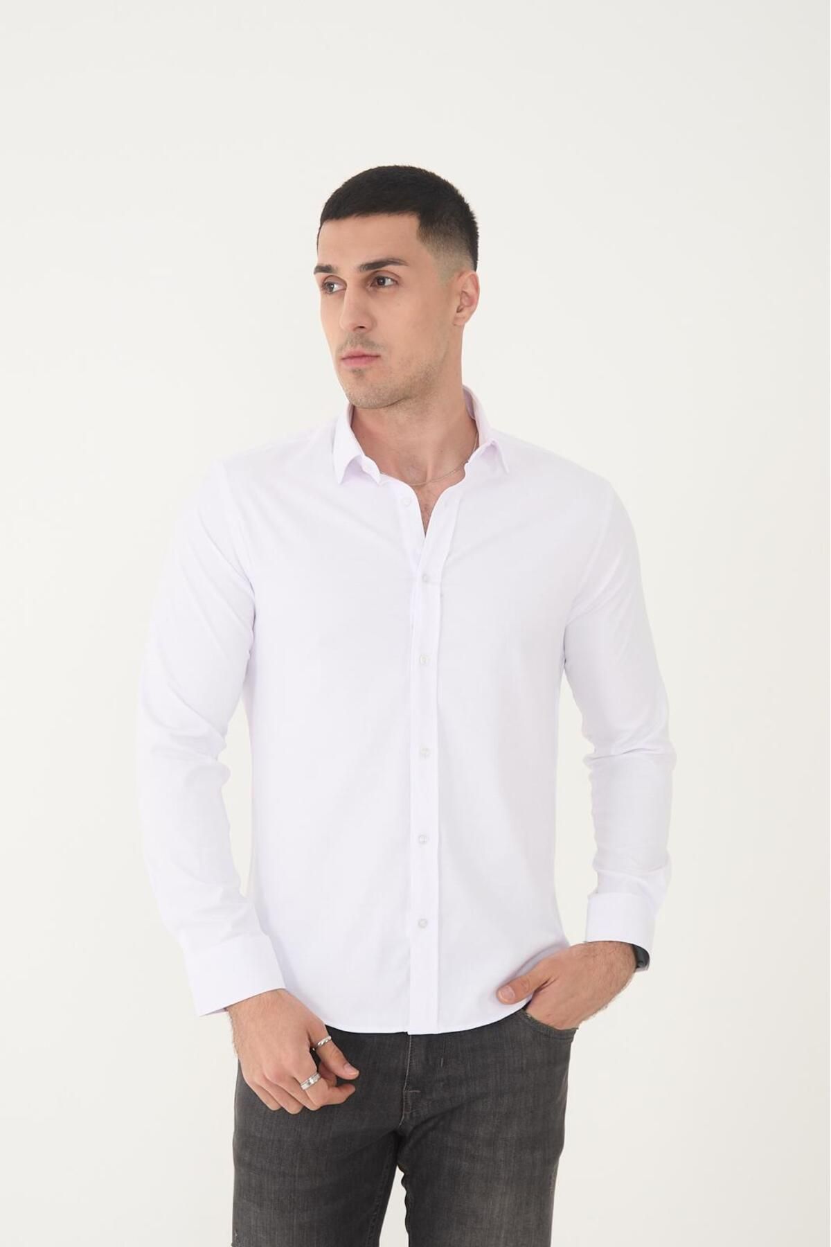 jack carisma Likralı Pamuklu Ferah Slim fit Erkek Gömlek