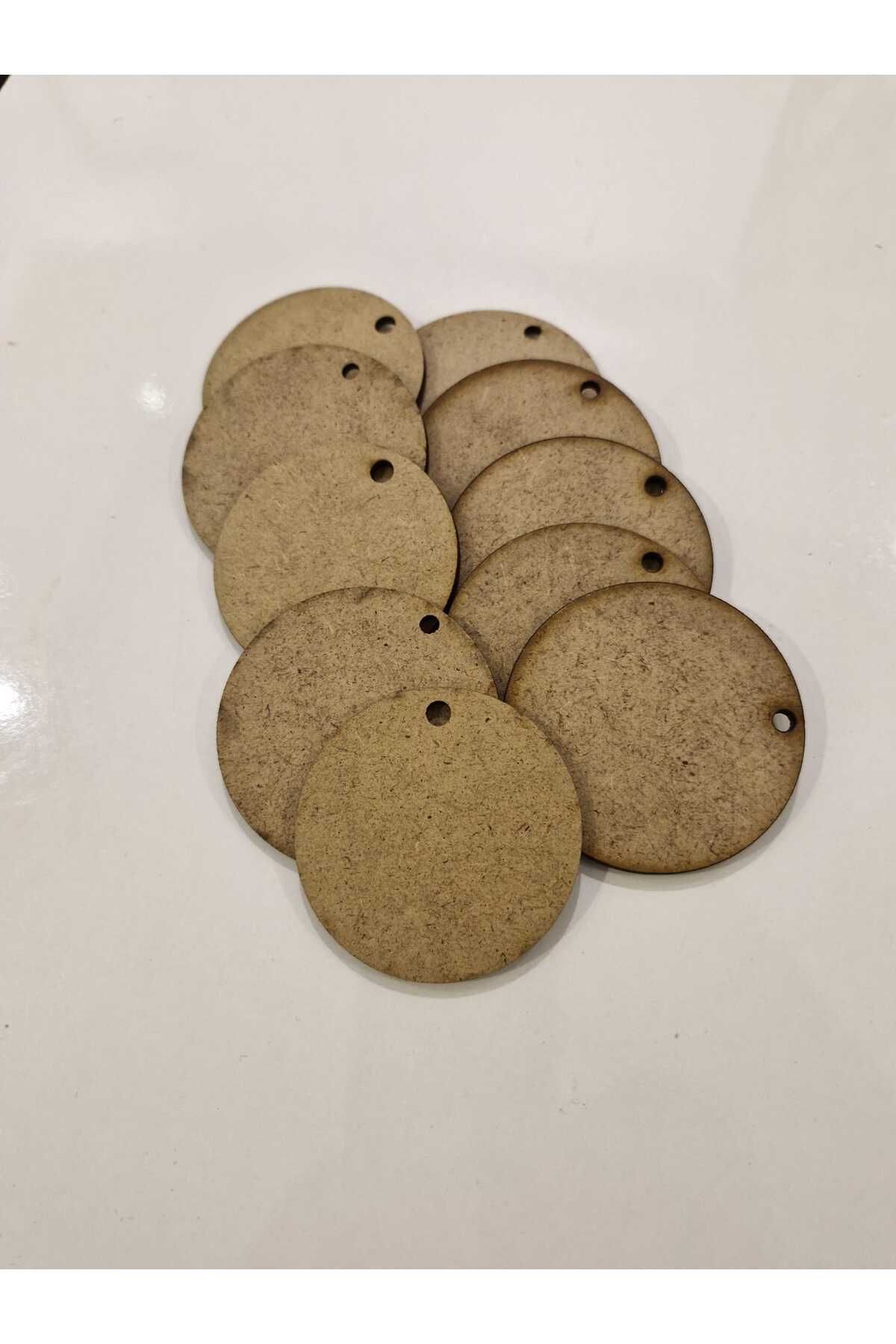 Sözen Home Design 6 Cm Çap 10 Adet Yuvarlak Ham Mdf Asma Delikli Boyanabilir El Işi Malzemesi