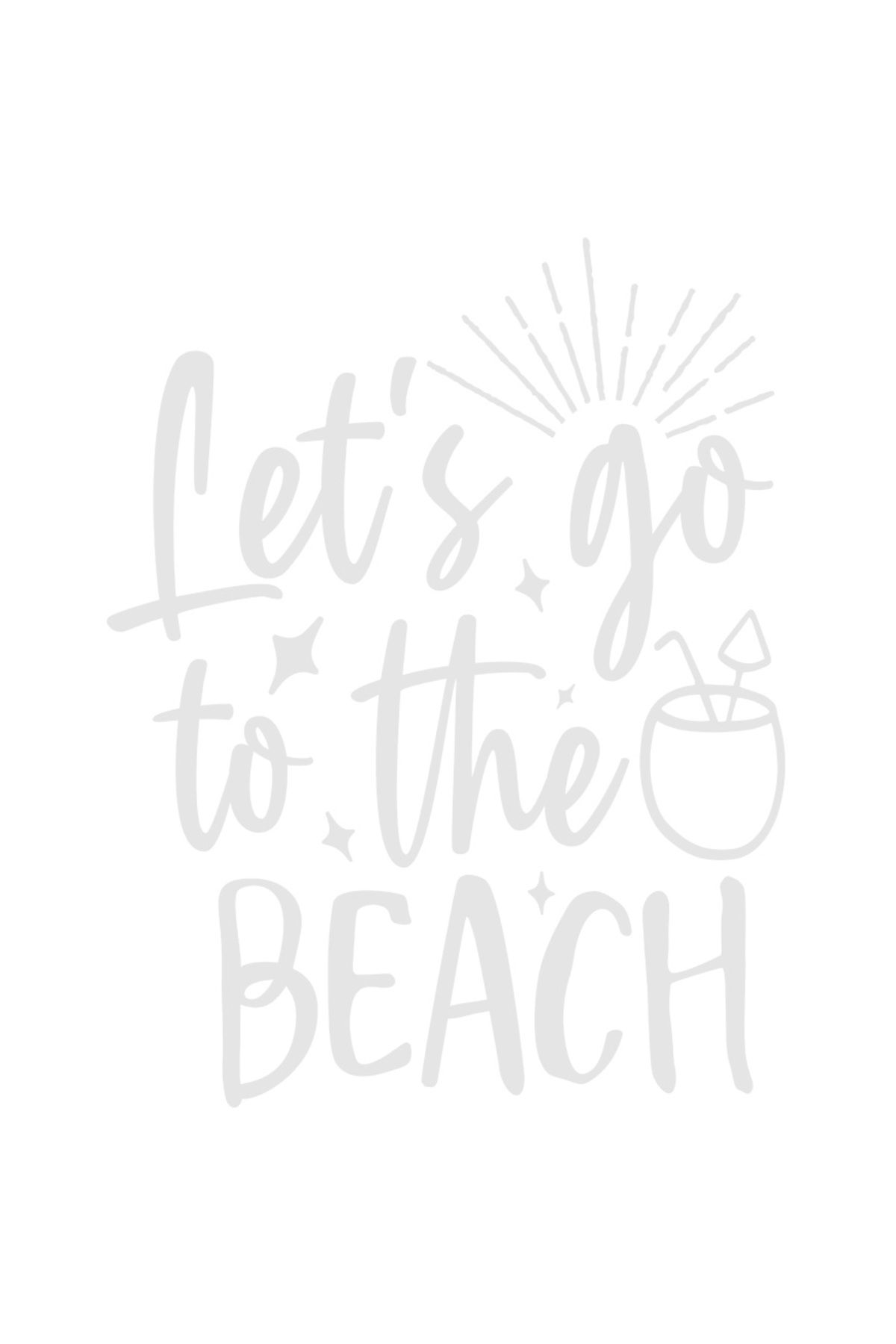 StoryGift Romania Sticker Autocolant 30cm Exterior Cu Mesajul "let's Go To The Beach" - Hai Sa Mergem Pe Plaja C - One Size