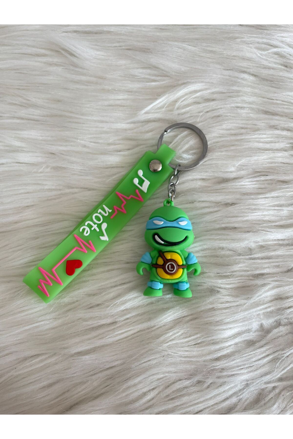 Minik Tutku Ninja Kaplumbağalar Figürlü 3D Silikon Anahtarlık Ve Çanta Aksesuarı
