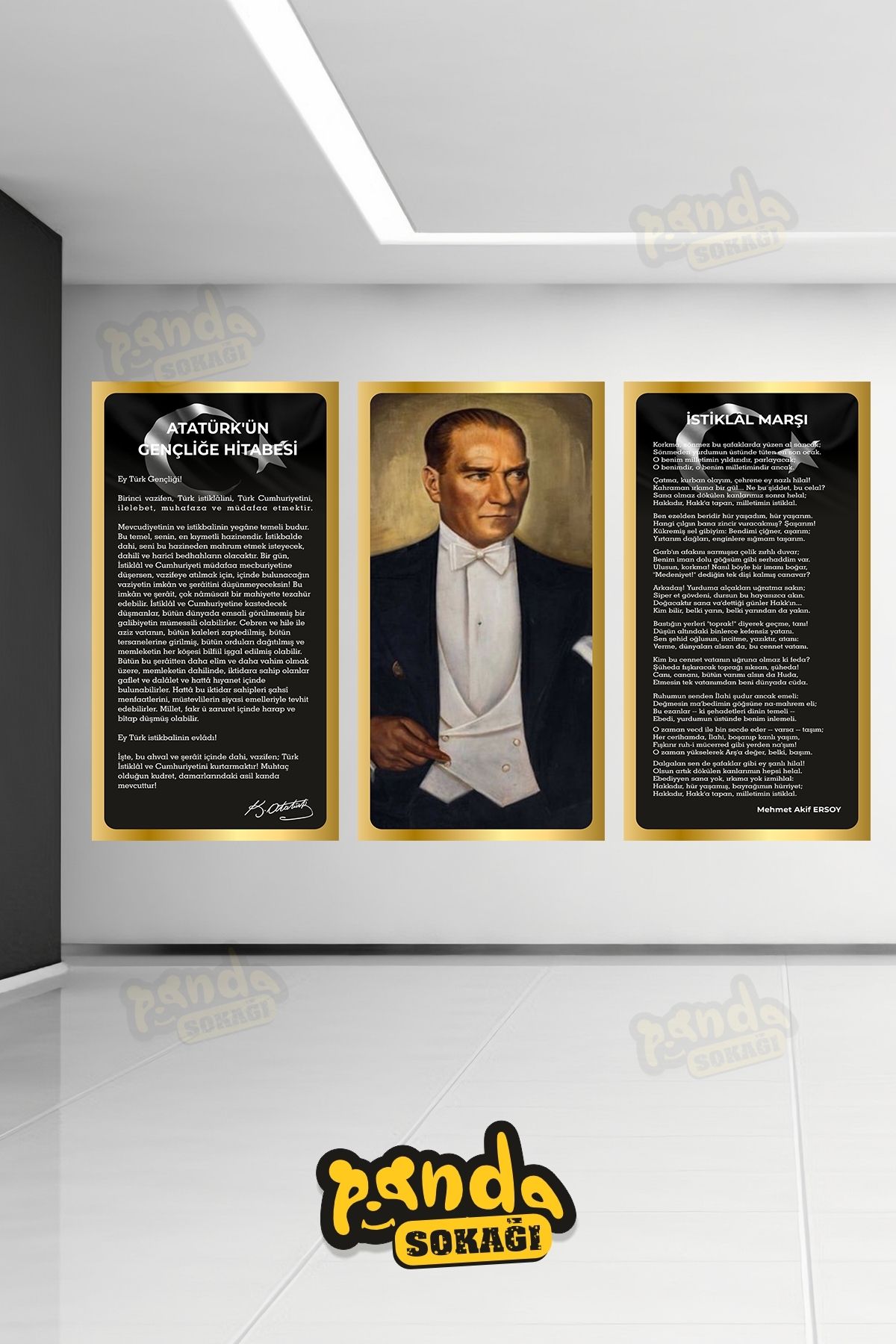 PANDA SOKAĞI Atatürk Köşesi Duvar Kağıdı Sticker, Kendiden Yapışanklı Sticker, Atatürk Köşesi Sticker