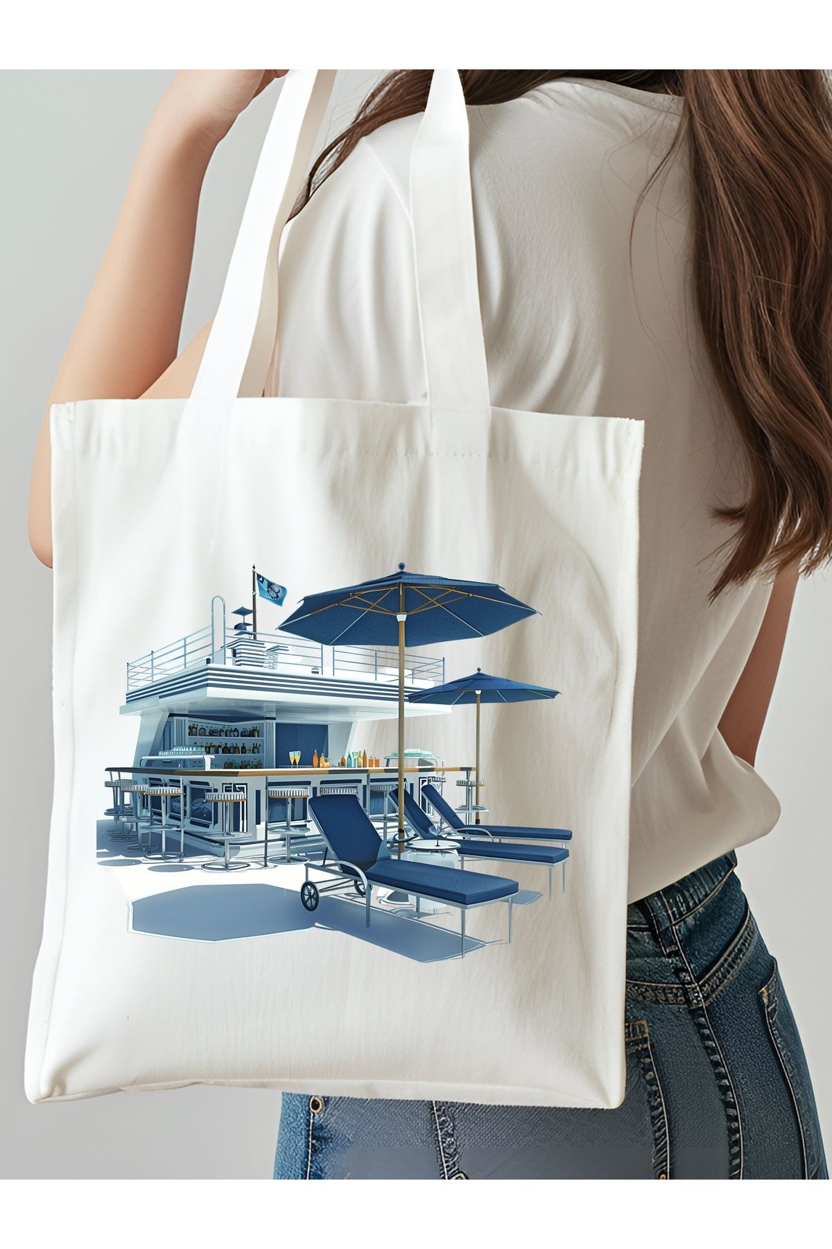 NKTCOLLECTİON Omuz Çantası, Plaj Çantası, Tote bag, Kadın Çanta, Bez Çanta, Çanta