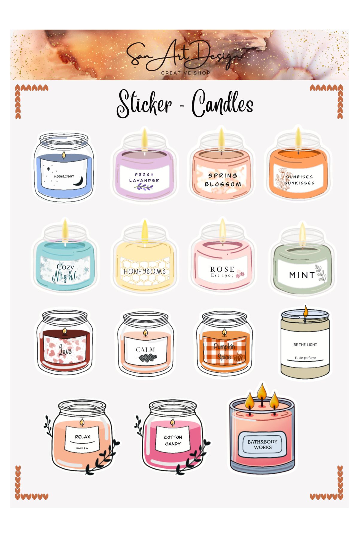 ŞAN ART DESİGN CANDLES STİCKER