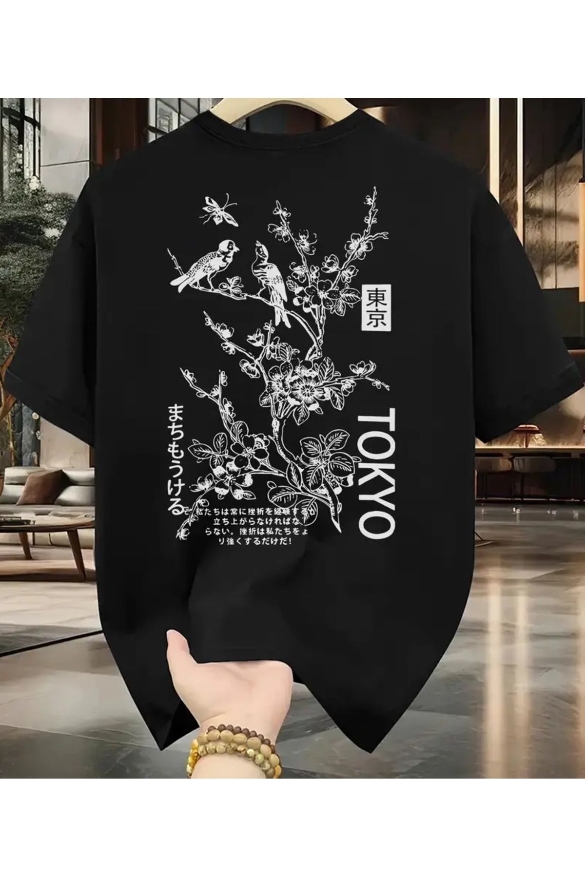 qubo sportswear & company qubo Unisex Oversize Baskılı Pamuklu Bisiklet Yaka Kısa Kollu SİYAH T-shirt