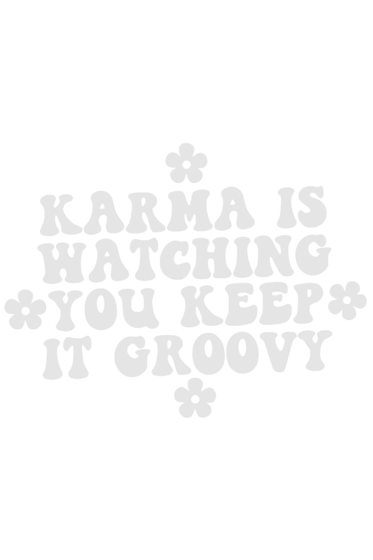 StoryGift Romania Sticker Autocolant 30cm Exterior Cu Floricele Si Mesajul "karma Te Priveste. Fii Grozav In Con - One Size