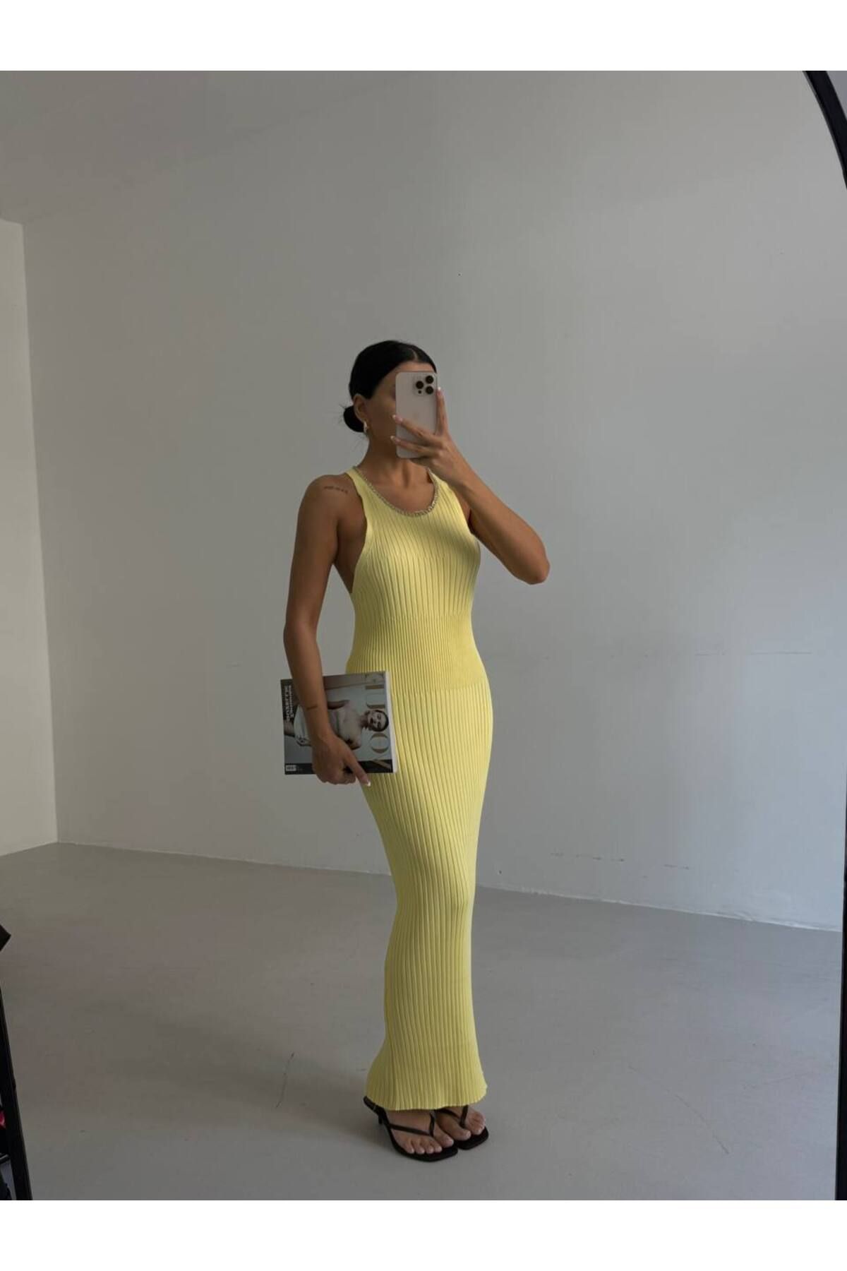 Secret Passion Lingerie Yeni Sezon Halter Yaka Zincir Aksesuarlı Çapraz Askılı Kadın Elbise 52225114