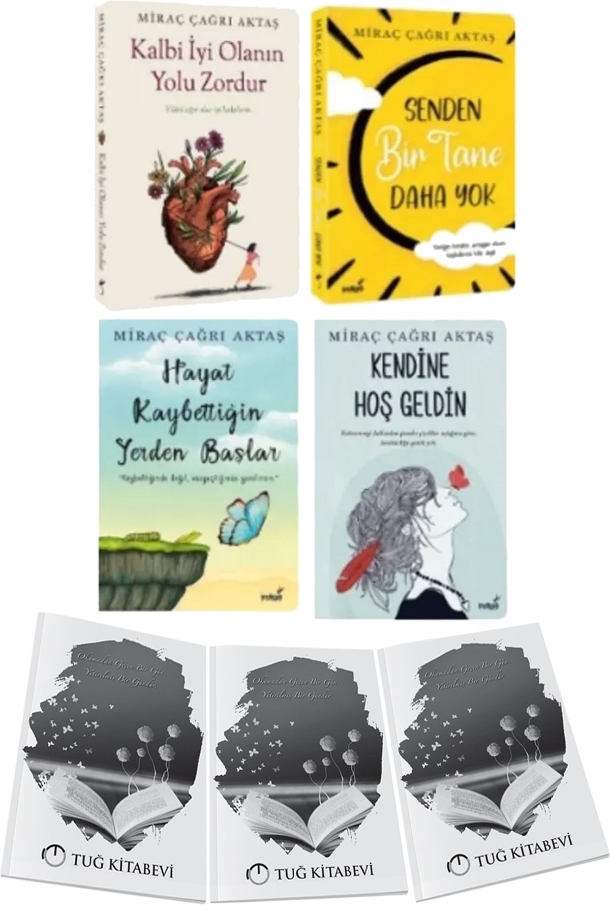 İndigo Kitap Kalbi İyi Olanın Yolu+Kendine Hoş Geldin+Hayat Kaybettiğin Yerden Başlar+Senden Bir Tane Daha Yok