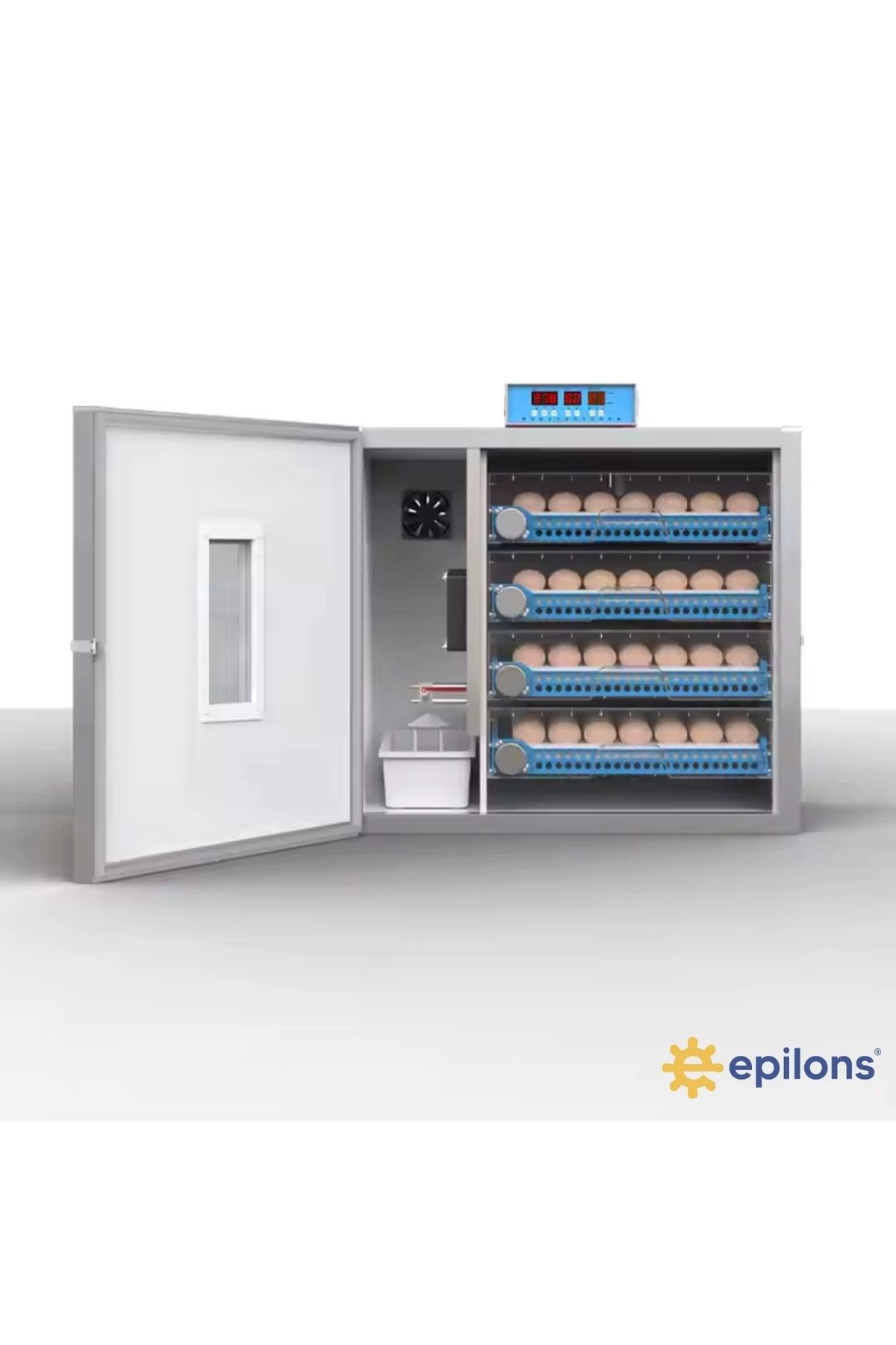 Epilons Endüstriyel 256 Yumurtalık Otomatik Kuluçka Makinesi Dijital Panel Isı Nem Ayarlı – Tavuk Ördek Civc