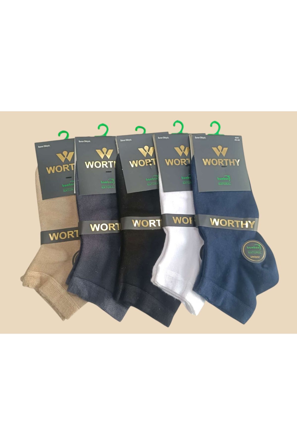 WORTHY SOCKS 5'li Erkek Dikişsiz Bambu Patik Bilek Çorap