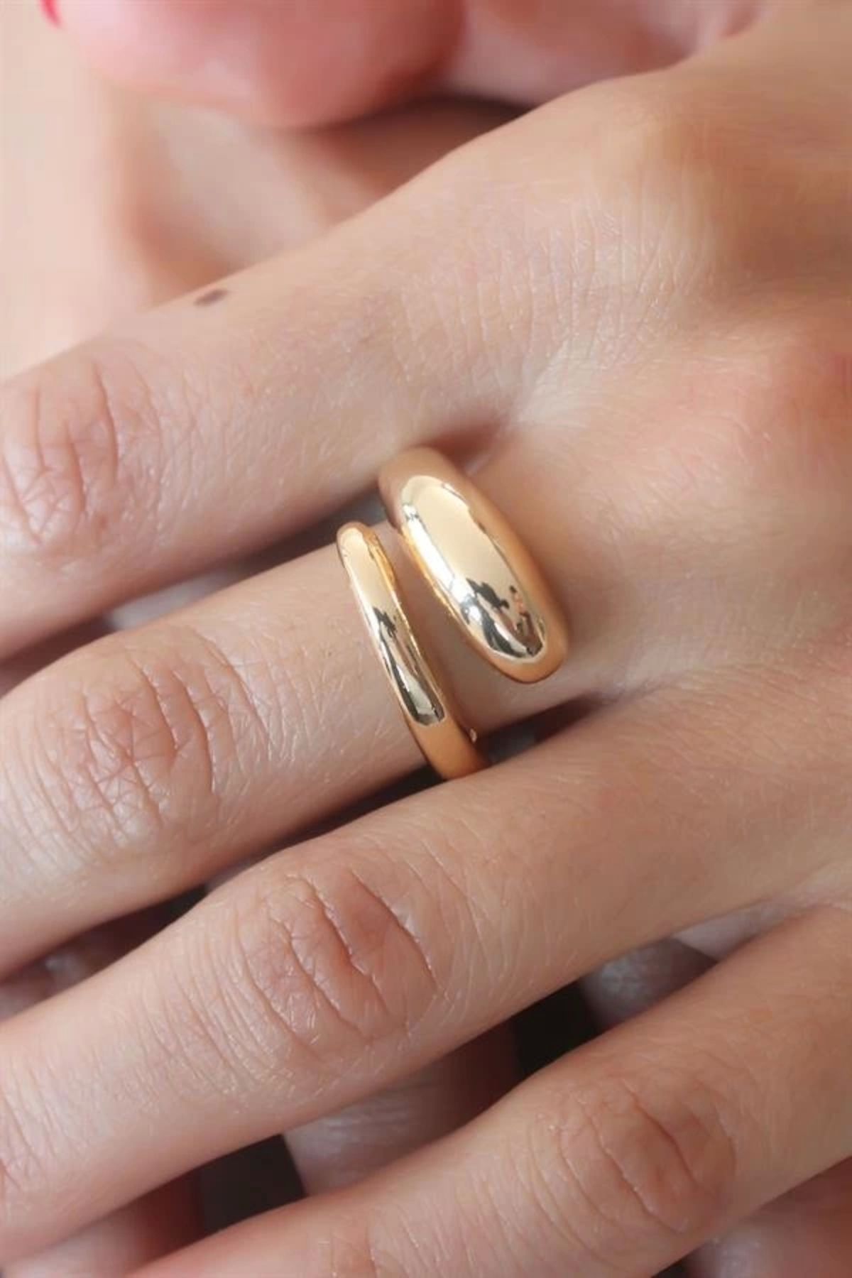 Lale Moda Gold Renk Kadın Yüzük