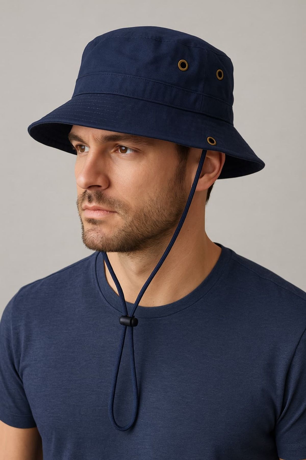 WOHOME Çıtçıtlı Bez Fötr Şapka Unisex Terletme Yapmaz
