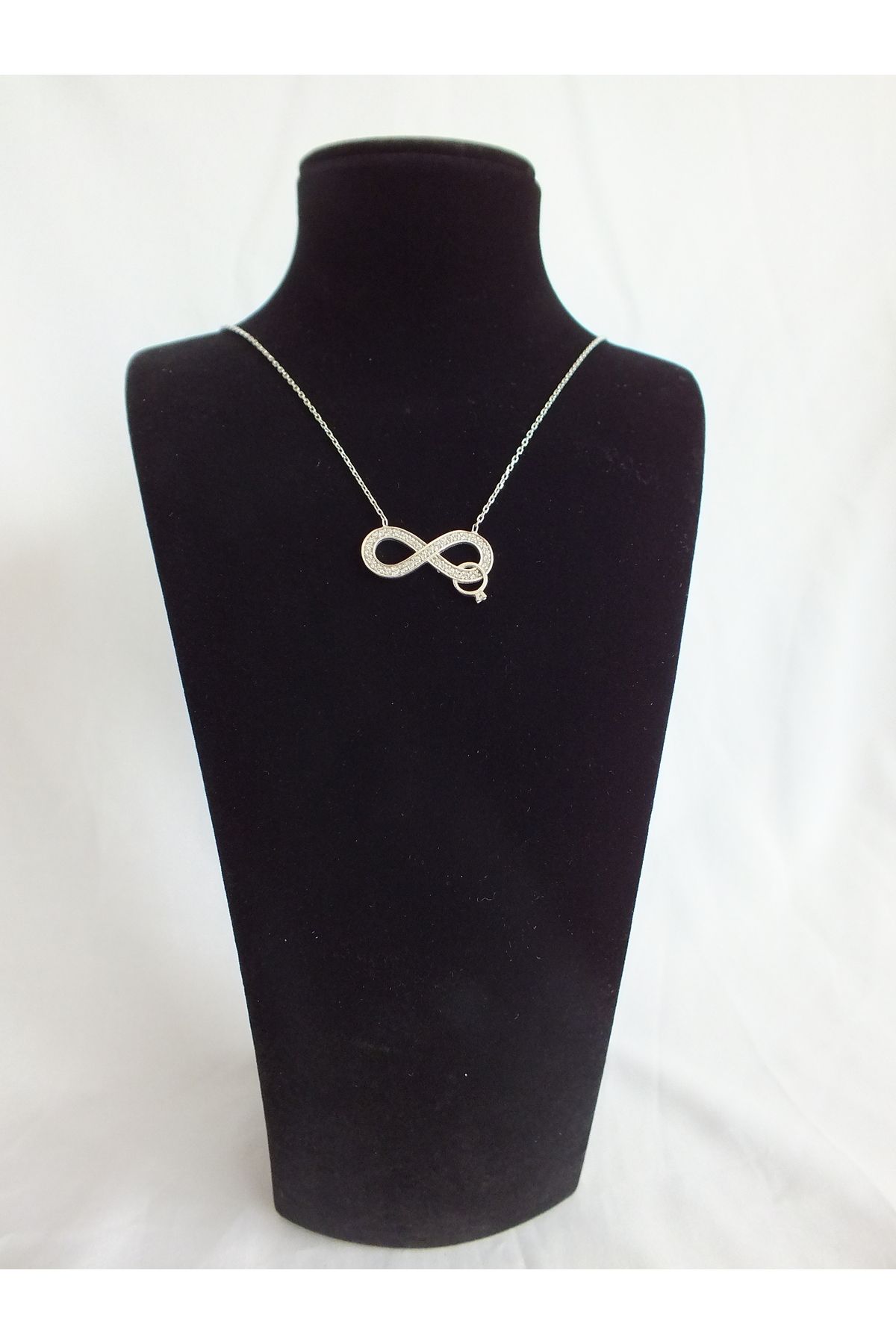 Marmaris Jewellery 925 Ayar Kadın Gümüş Kolye Yüzük Motifli Sonsuzluk Temalı Hayalet Model