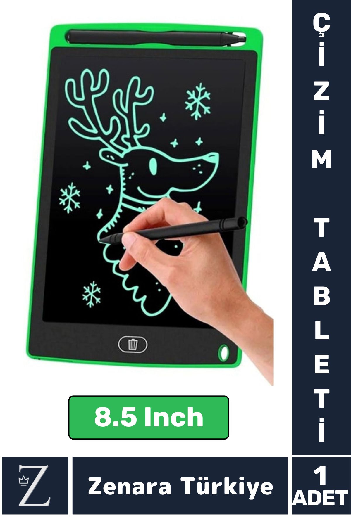 Zenara Premium Dijital Silgili Kalemli Çocuk Eğitim Tableti Grafik Ders Not Ödev Resim LCD Writing Tablet