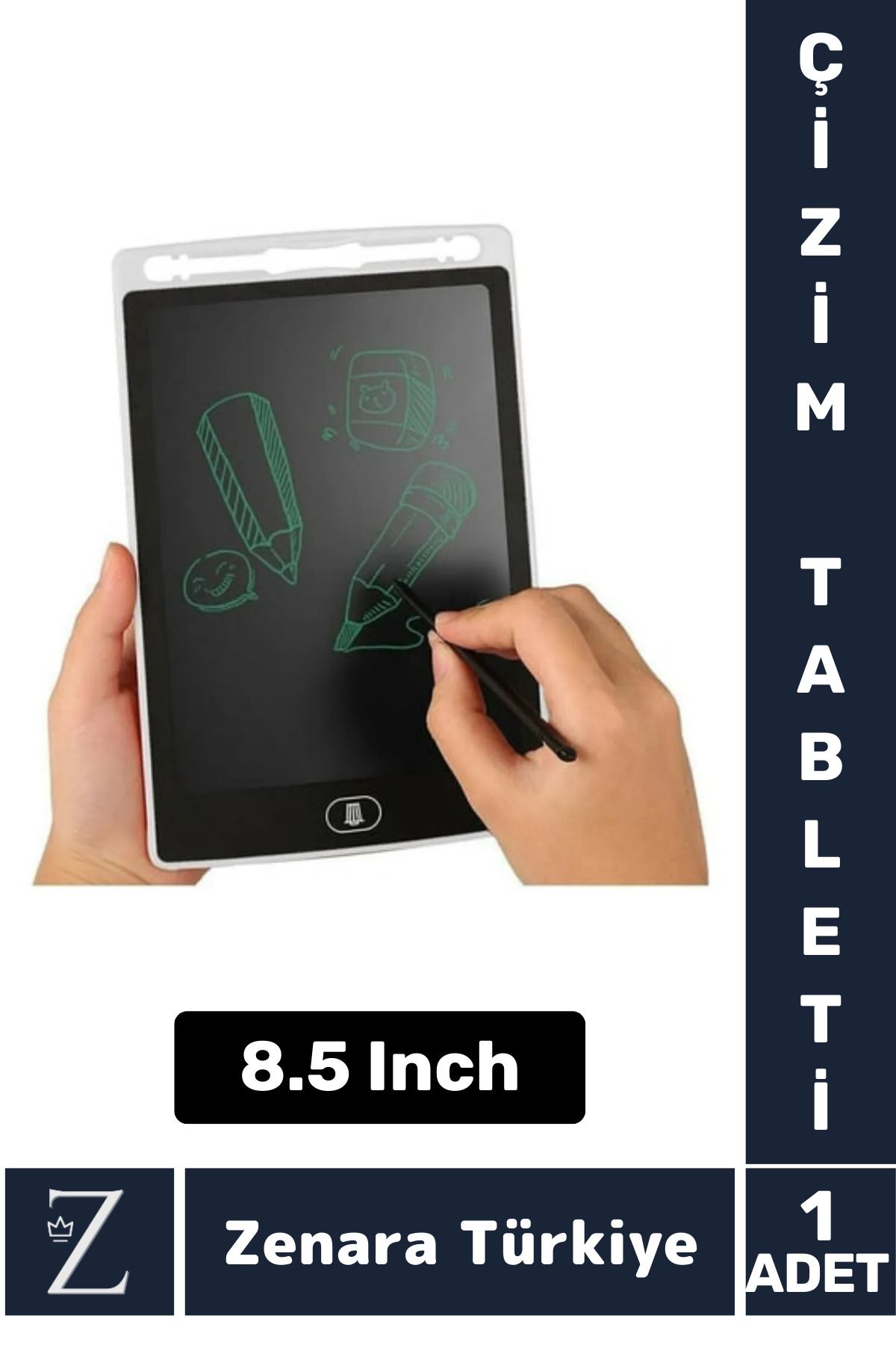 Zenara Premium Dijital Silgili Kalemli Çocuk Eğitim Tableti Grafik Ders Not Ödev Resim LCD Writing Tablet