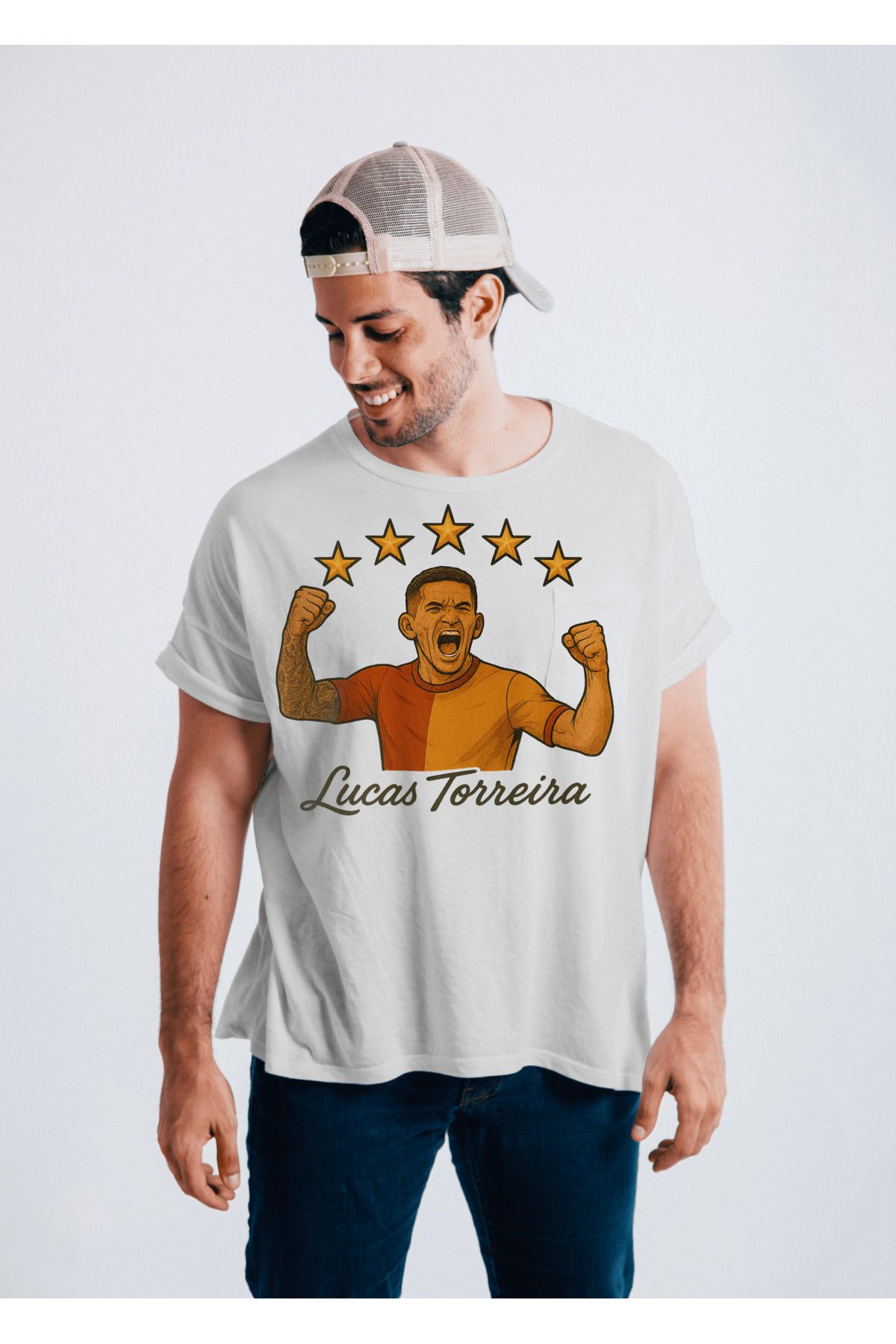 BBbutik Gal.at.a.sar.ay Luc.as Tor.rei.ra 5 Yıldız Detaylı Oversize Tshirt