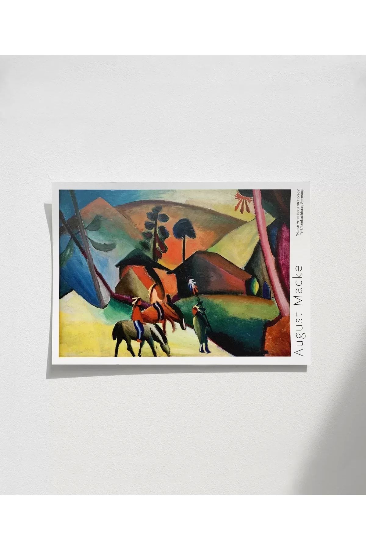 VOGLOO Çerçevesiz Poster August Macke At üstünde Yerli Amerikalılar