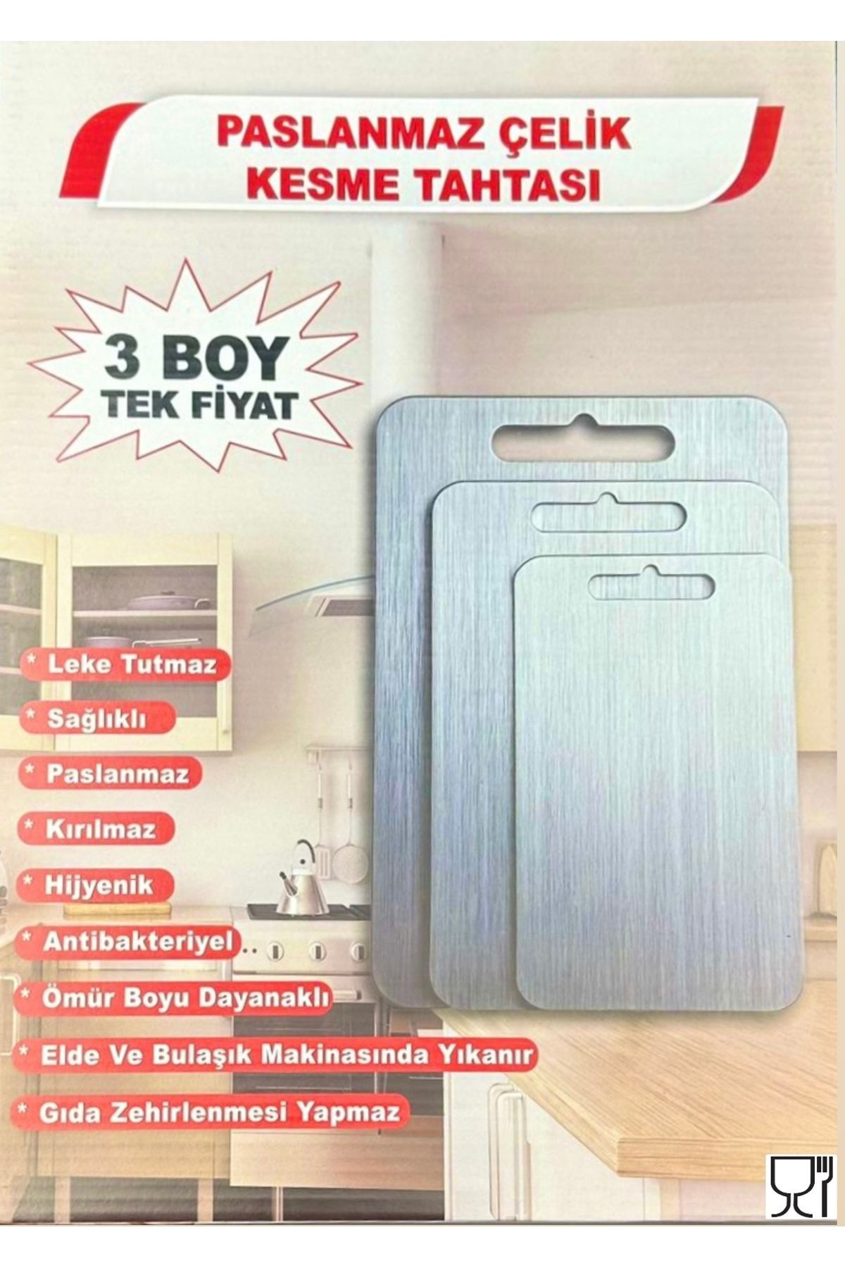 SteelAndArt KESME TAHTASI 304 KALİTE PASLANMAZ ÇELİK