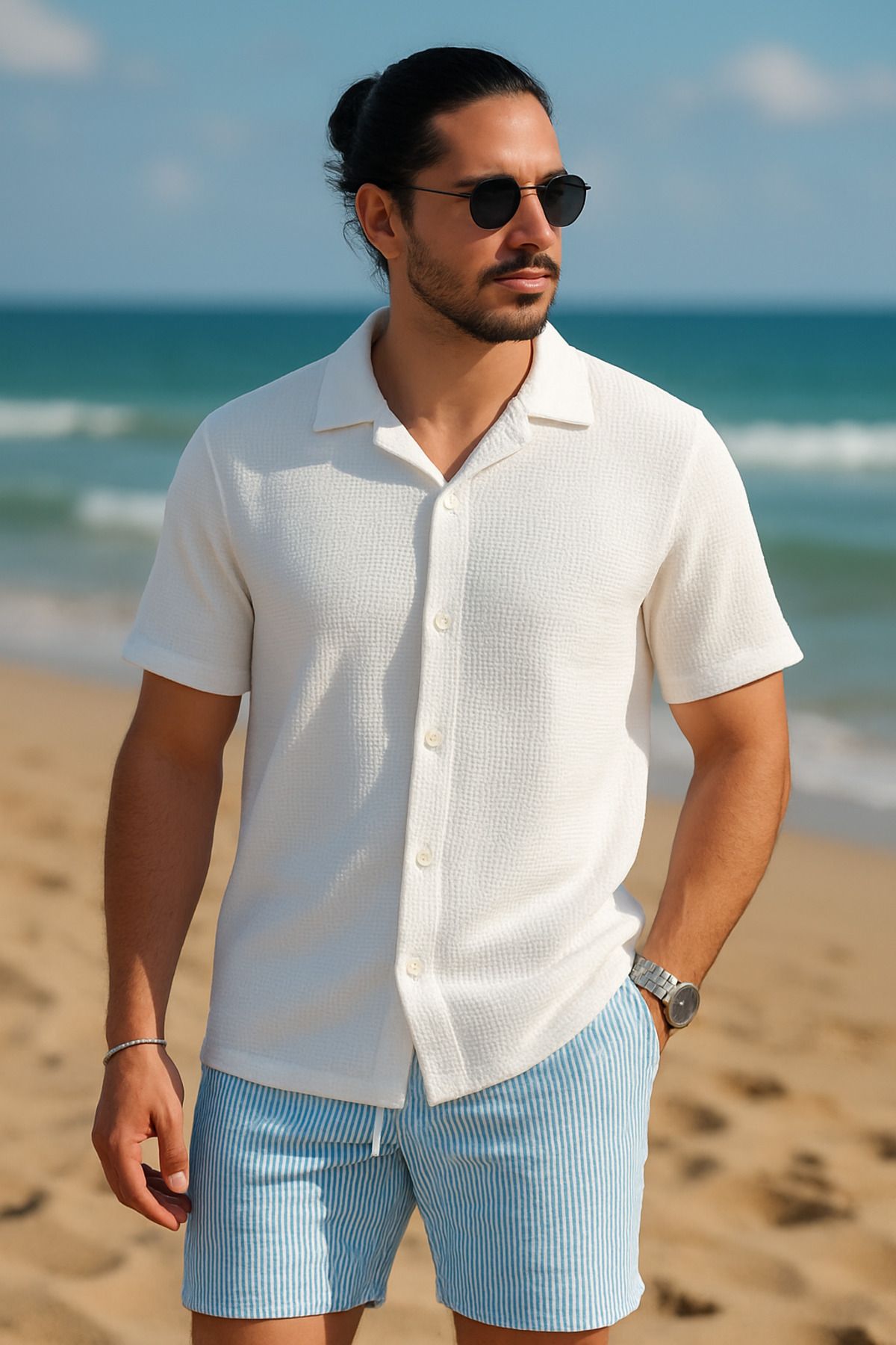 LC Waikiki 2 li set gömlek + şort takım premium kalite rahat ve nefes alabilen kumaş