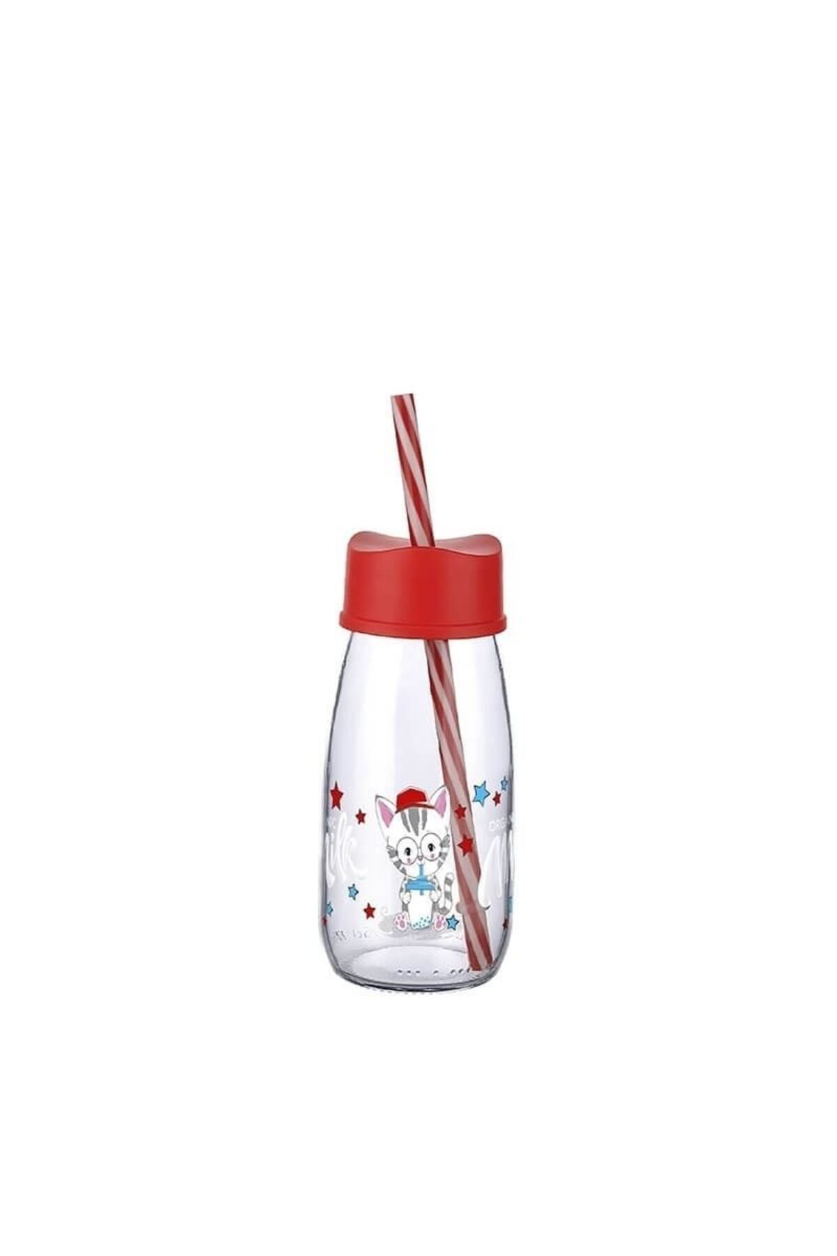 Skygo Pipetli Su Ve Süt Şişesi Cam 250 ML - Kırmızı