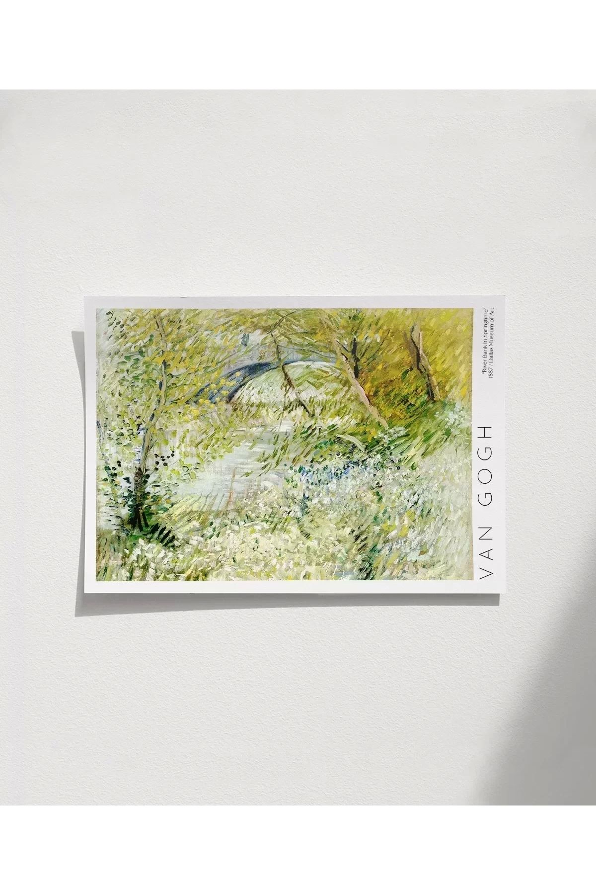 VOGLOO Çerçevesiz Poster Vincent Van Gogh Riverbank'da Bahar Vakti