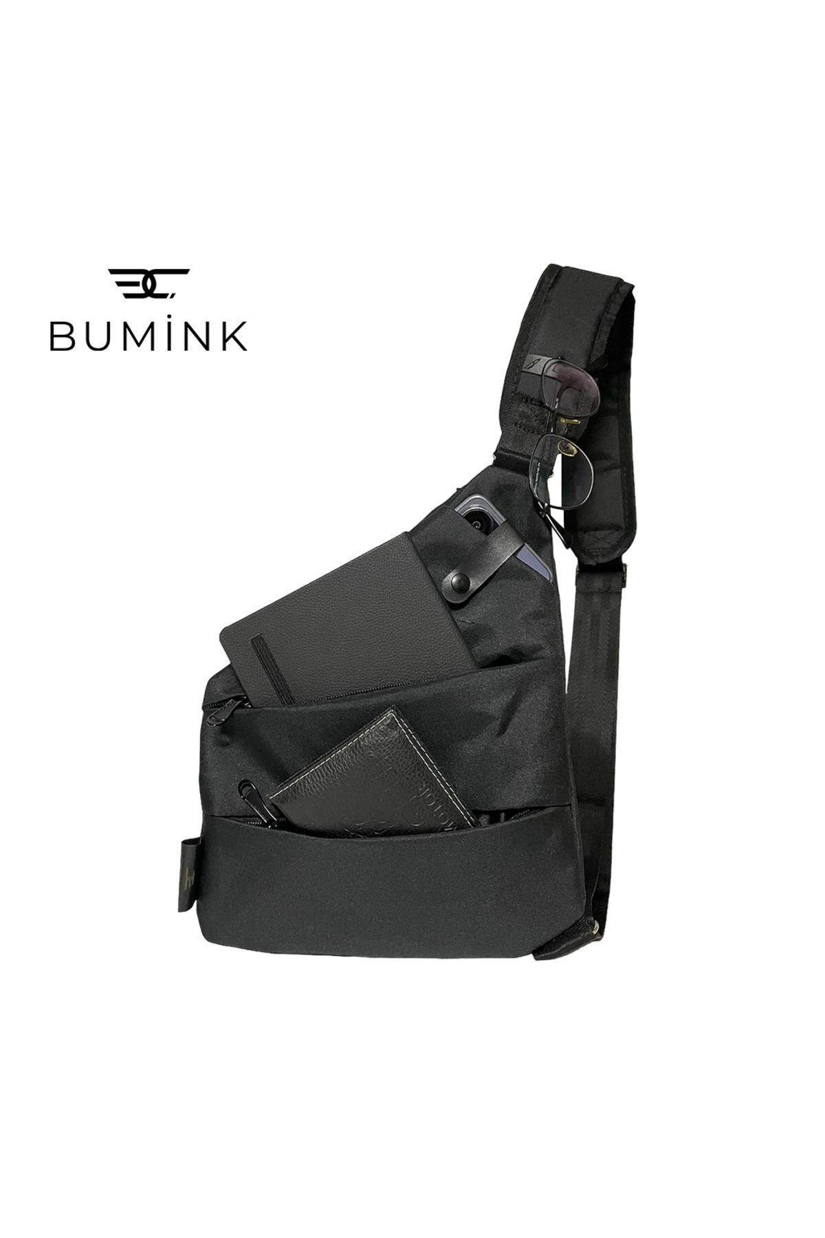 Bumink Modern Stil Omuz Çantası Günlük & Casual Unisex Kalemlik Hediyeli - Kısa Süreli görsel 5