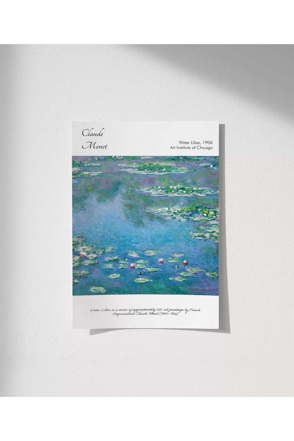 VOGLOO Çerçevesiz Poster Claude Monet Zambaklar (3)