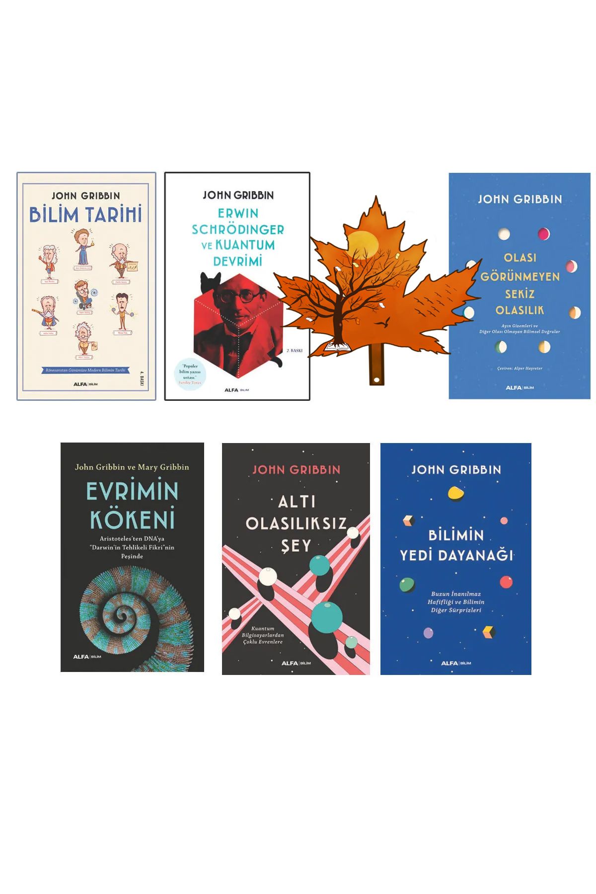 Alfa Yayınları John Gribbin -tam set- Bilim Tarihi - Erwin Schrödinger ve Kuantum Devrimi - Olası Görünmeyen Sekiz