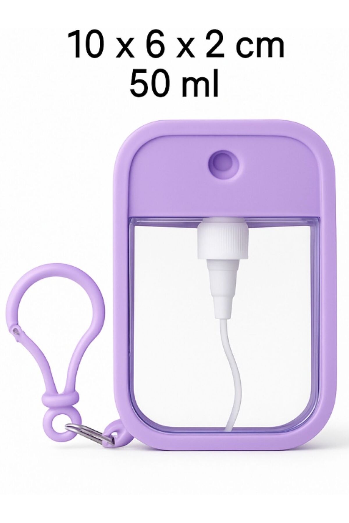 TARIK HOME Silikon Kılıflı Sprey Parfüm Şişesi 50 ml – Anahtarlık Askılı Mini Şişe (5 Renk Seçeneği)