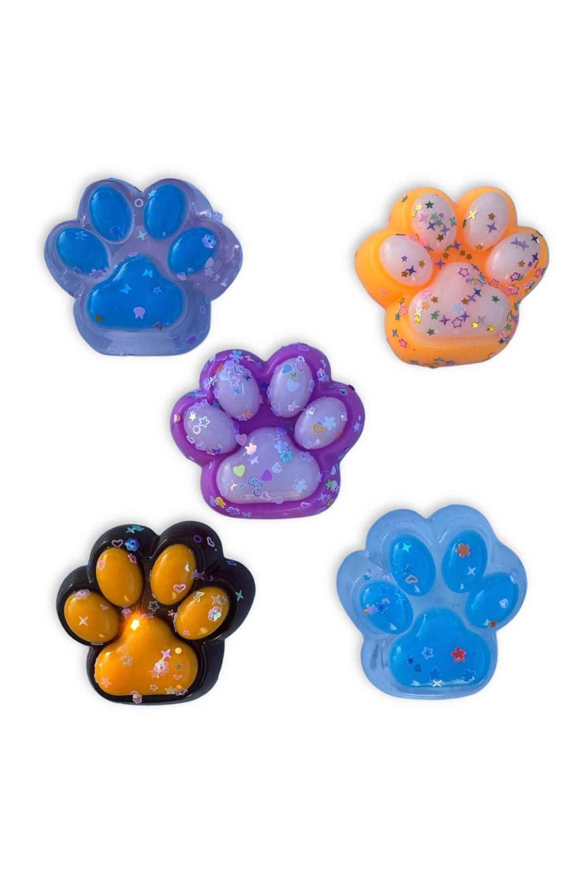 Hyd-Toy Squishy Cat Paw Sukushi Paw Sequin Furry Paw Fun Play 4