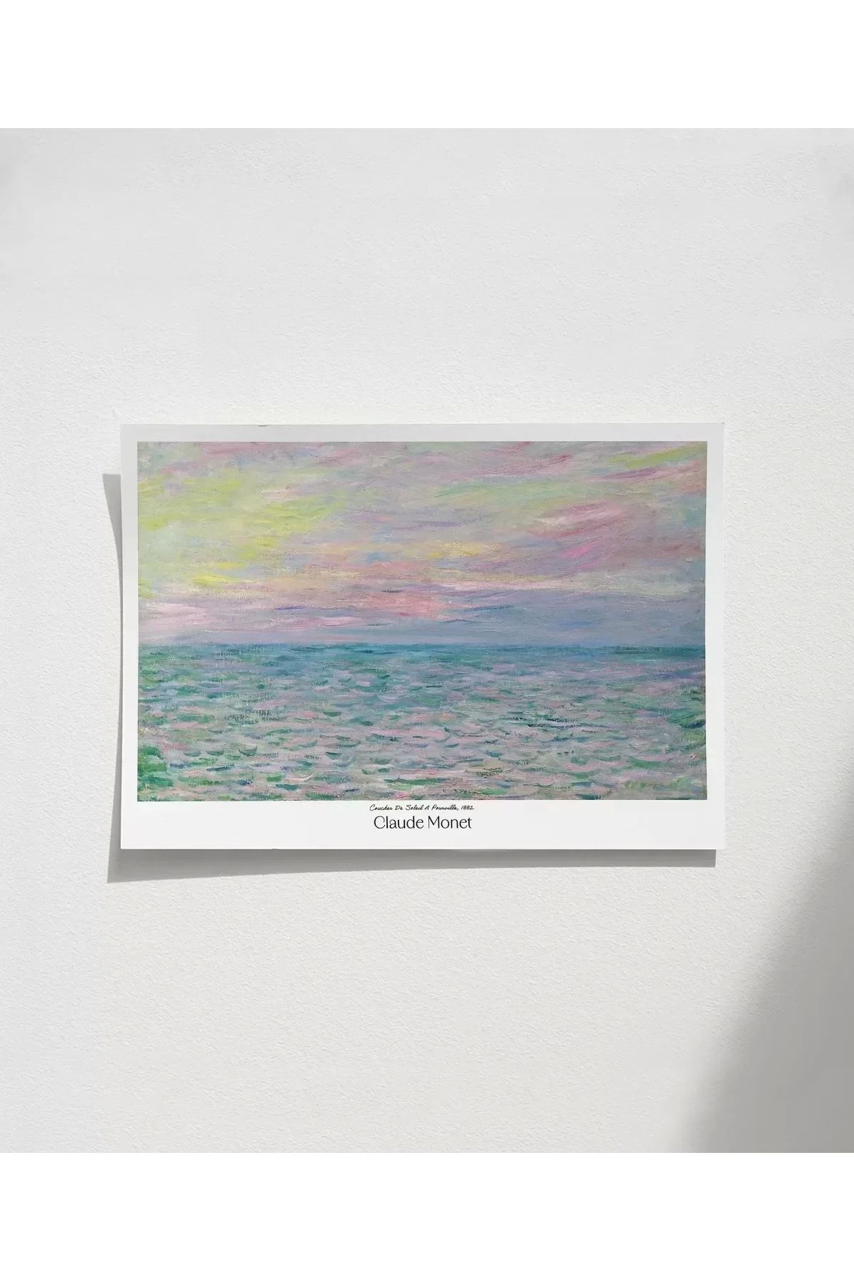 VOGLOO Çerçevesiz Poster Claude Monet Pouville'de Gün Batımı