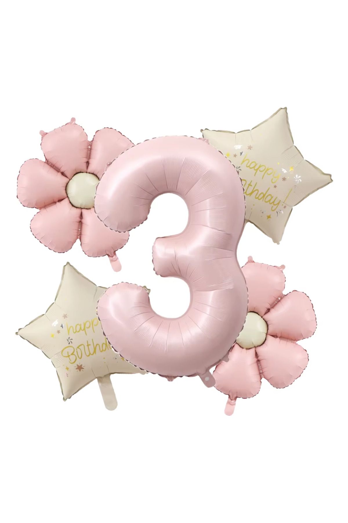 KBK MARKET Happy Birthday Pembe Folyo Balon Set