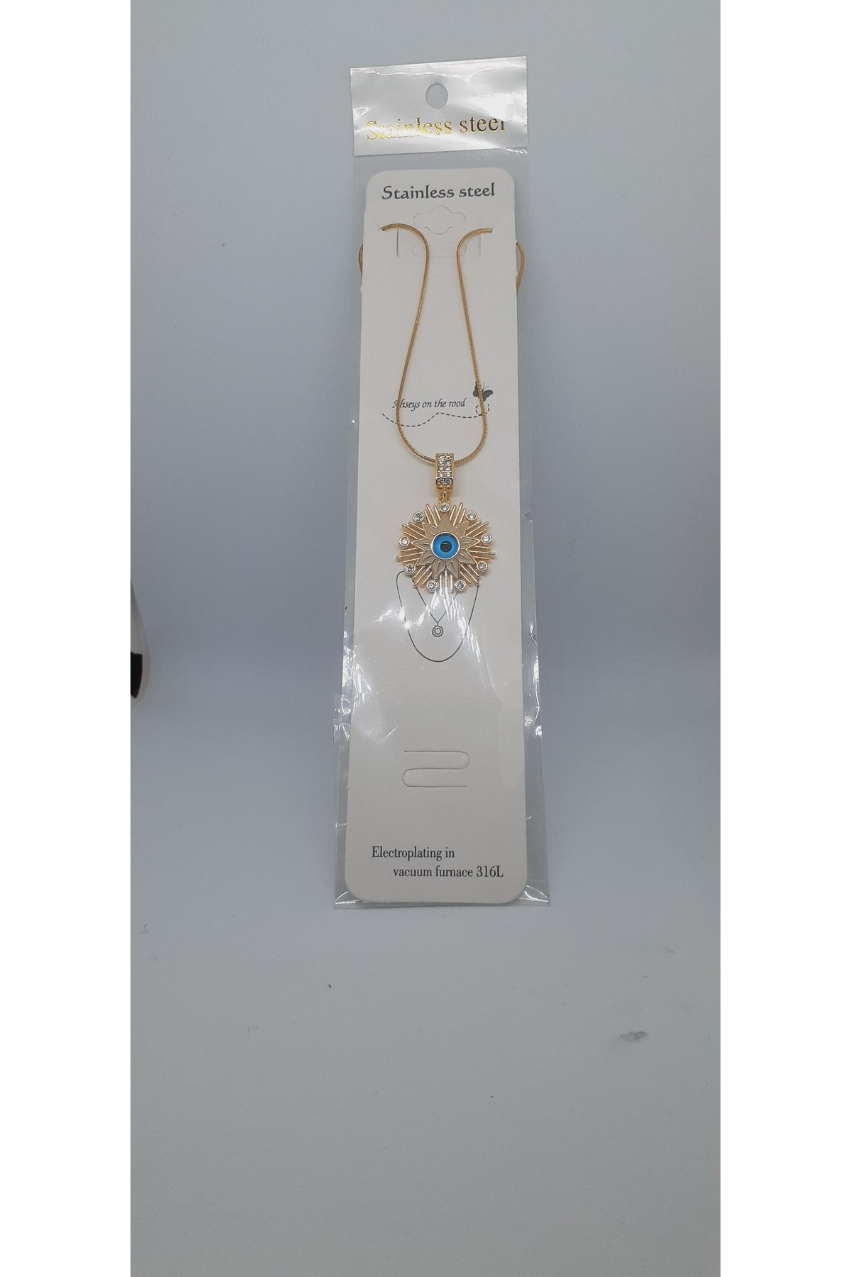 MODA nazar boncuklu güneş çelik kolye